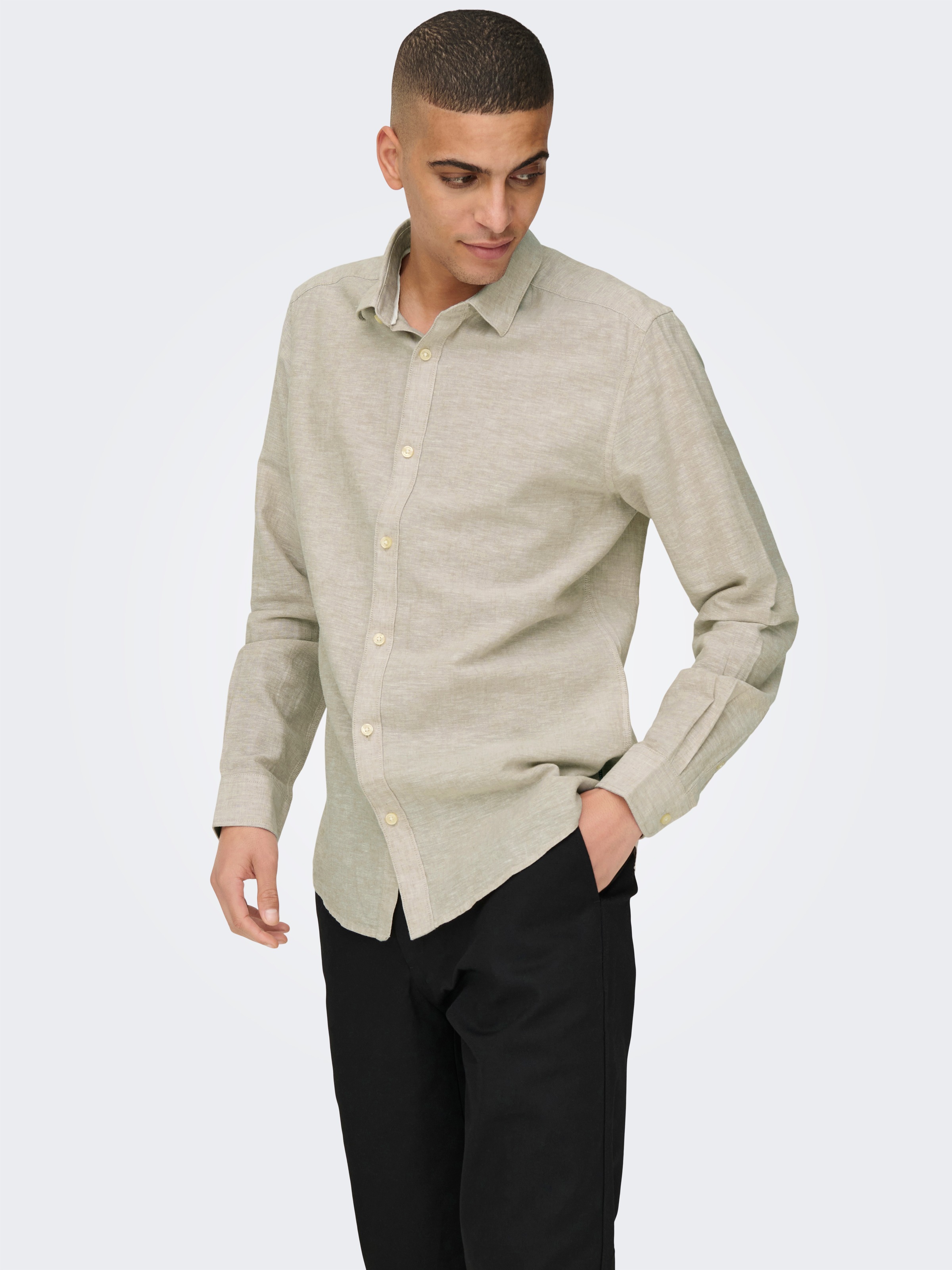 ONLY & SONS »ONSCAIDEN LS SOLID LINEN SHIRT NOOS«