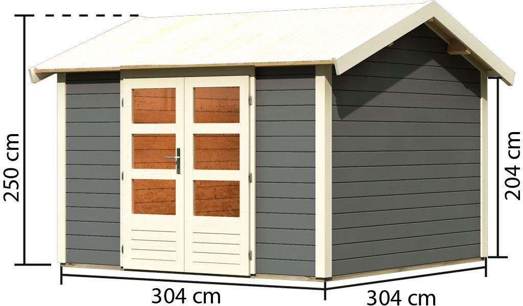 Karibu Gartenhaus »Traufberg 7« terragrau