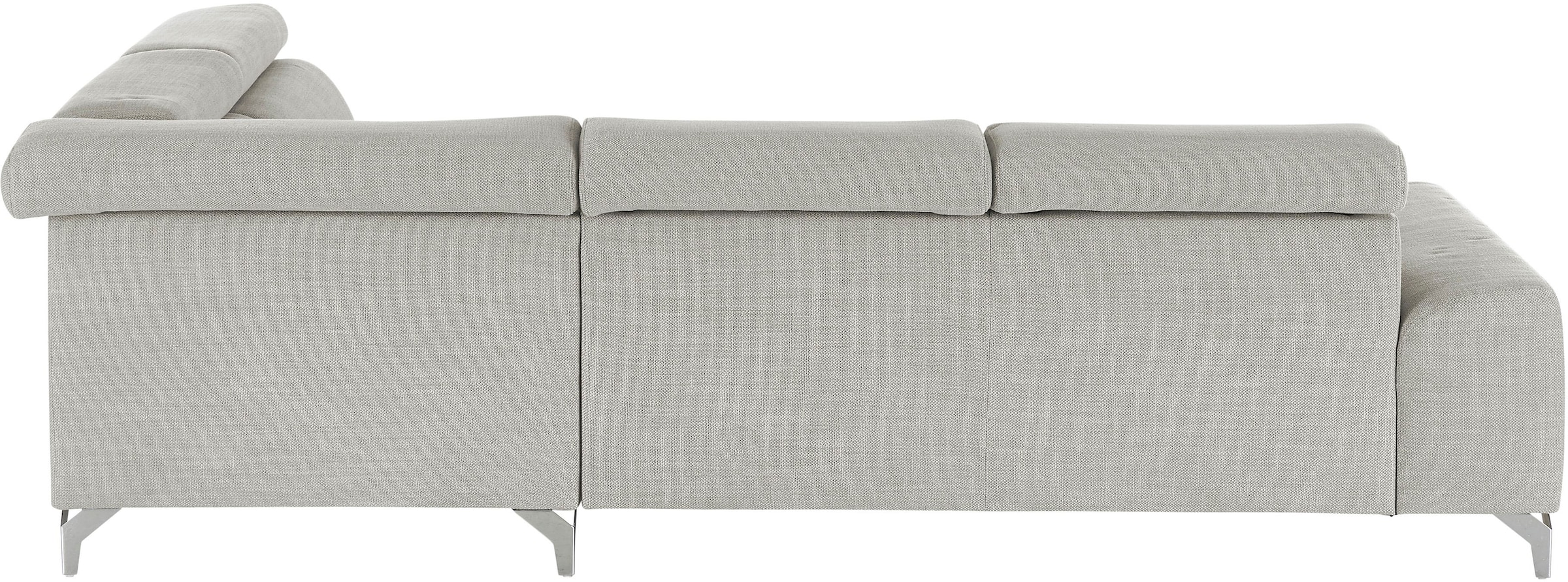 3C Candy Ecksofa »Greve Sofa immer mit manuelle Kopfteilverstellungen, modern, elegant«, wahlweise motorischer Sitzvorzug, bequem und zeitlos, L-Form