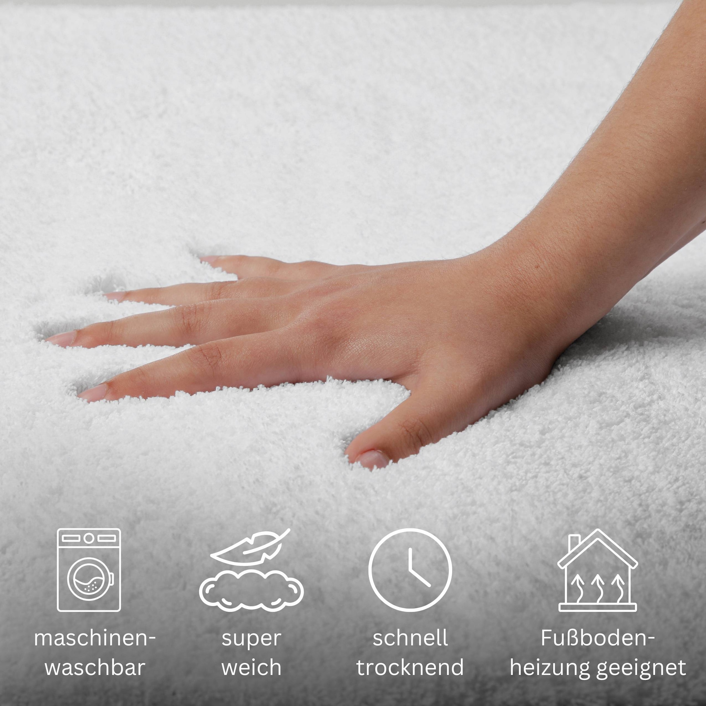 OTTO home Badematte »Neele«, rutschhemmend beschichtet, schnell trocknend, Badteppich, getuftet, modern, Uni, antirutsch, flauschig, hochflor