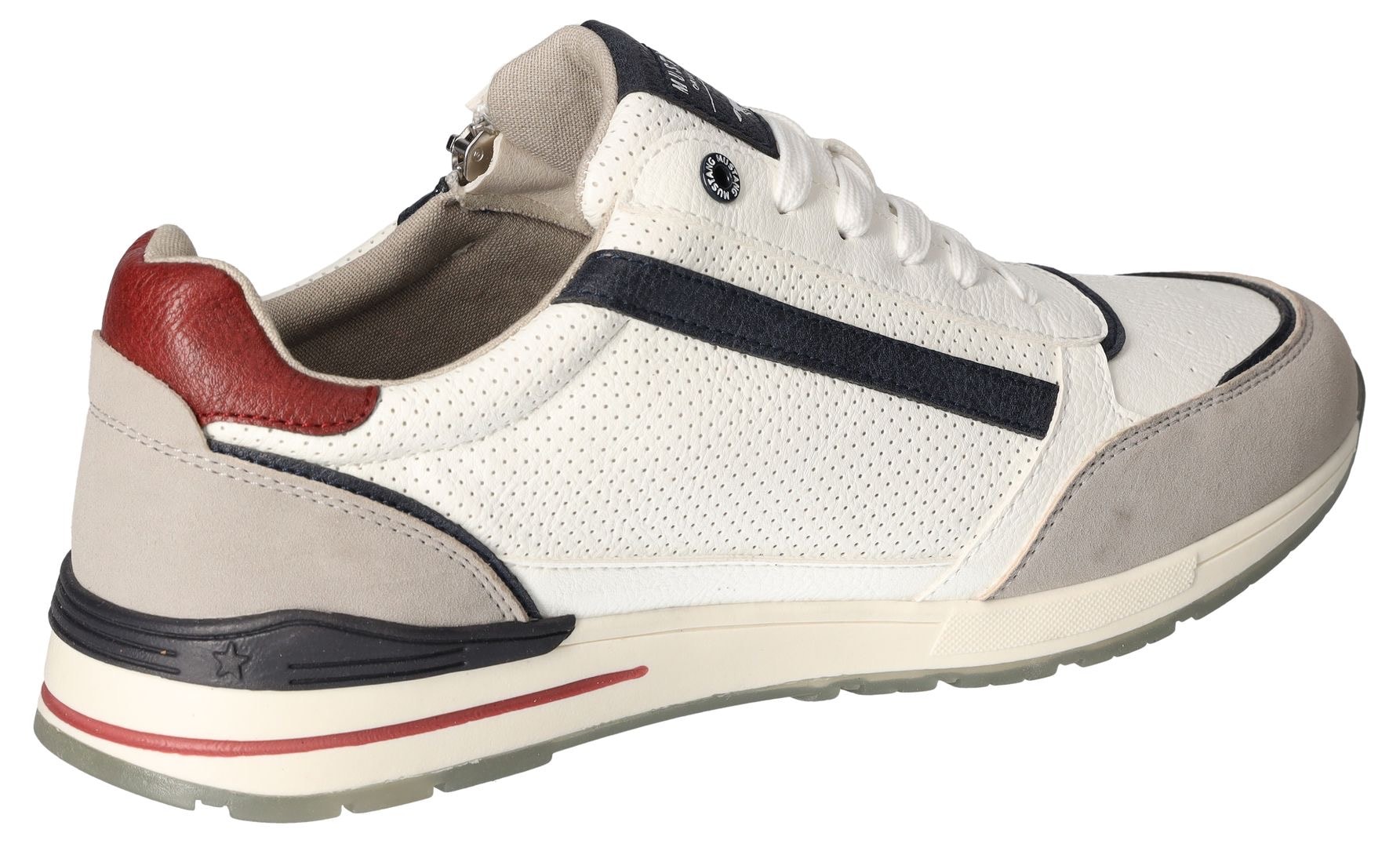 Mustang Shoes Sneaker, mit Außenreißverschluss, Freizeitschuh, Halbschuh, Schnürschuh