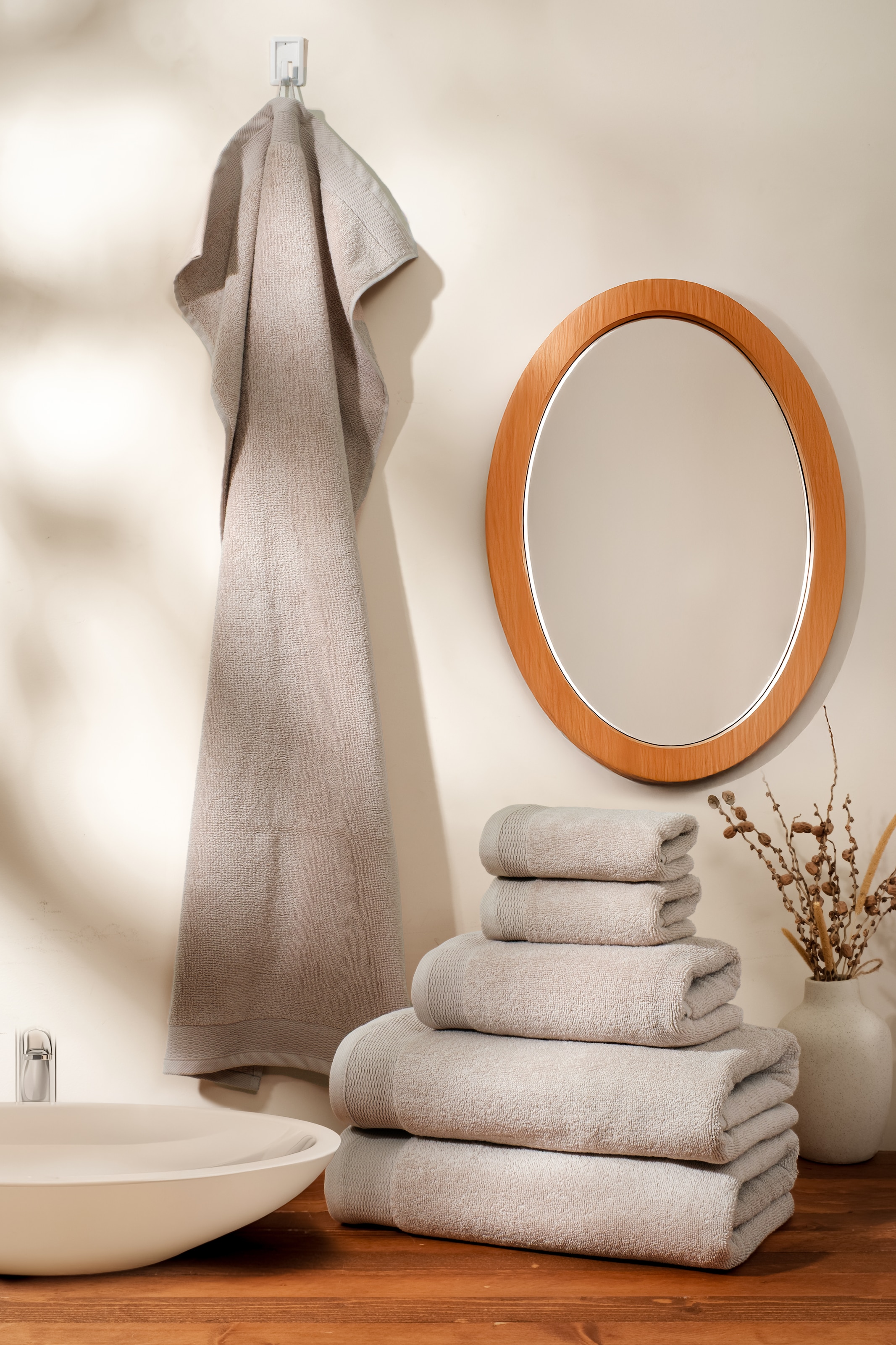 OTTO home Handtuch Set »Fenya, flauschig und weich, Premium Handtücher, 550 gr/m²« Set 6 Stk. Walkfrottier mit Bordüre, Set, 100% Baumwolle, Hotel-Qualität, 5 Jahre Garantie