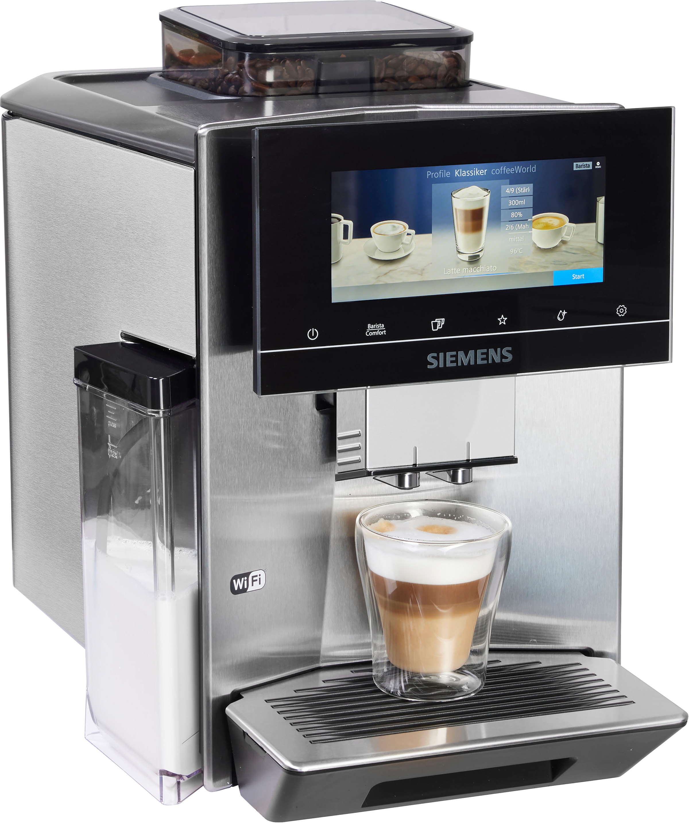 Kaffeevollautomat »EQ900 TQ903D03, intuitives 6,8" TFT-Display, Geräuschreduzierung«,...