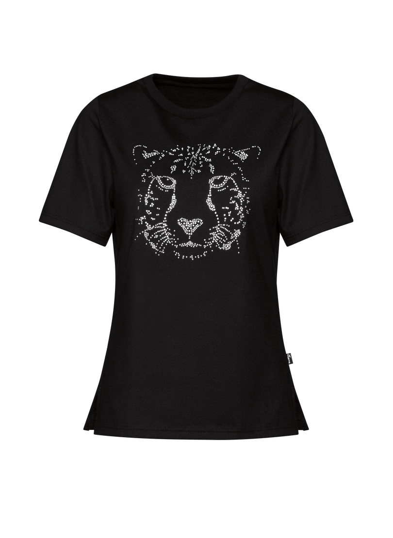 Trigema T-Shirt »TRIGEMA T-Shirt mit glitzerndem Leopardenprint«, (1 tlg.)