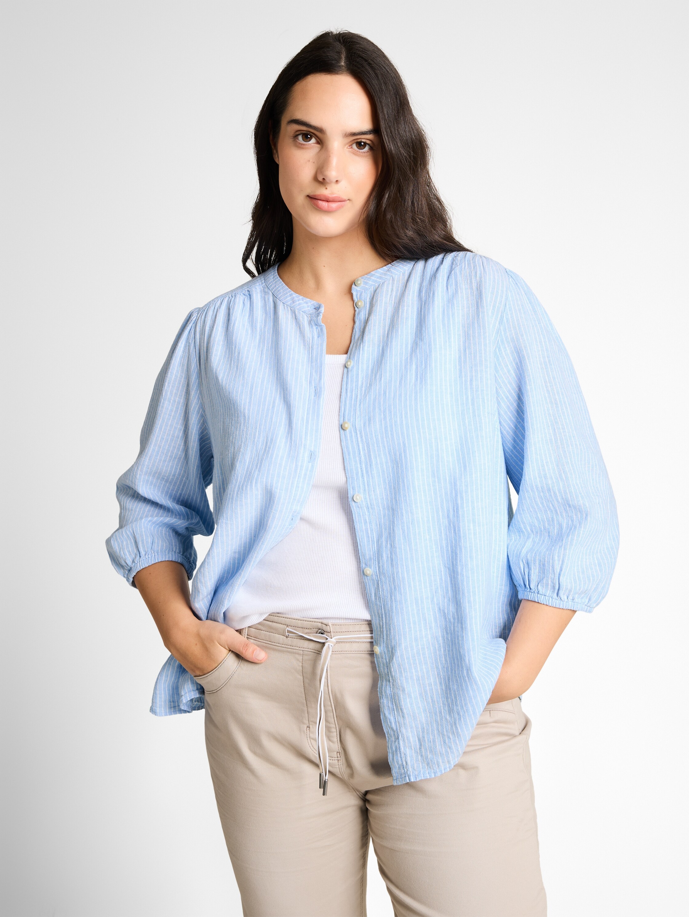 TOM TAILOR PLUS Schluppenbluse mit Streifen-Design