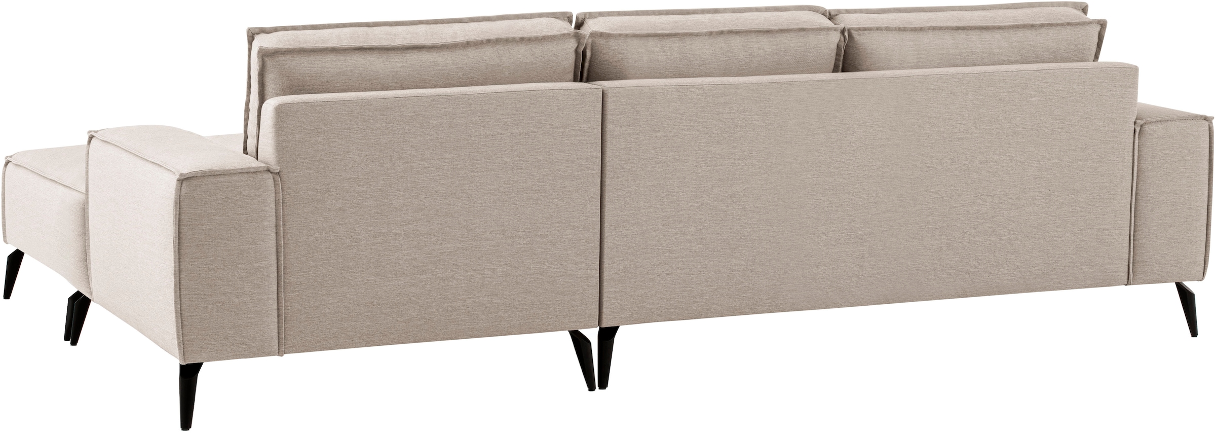 Home affaire Ecksofa »TVINNU, L-Form, 275cm, in Cord und Leinenoptik« wahlweise Recamiere rechts/links, schwarze Füße, bequemer Sitzkomfort