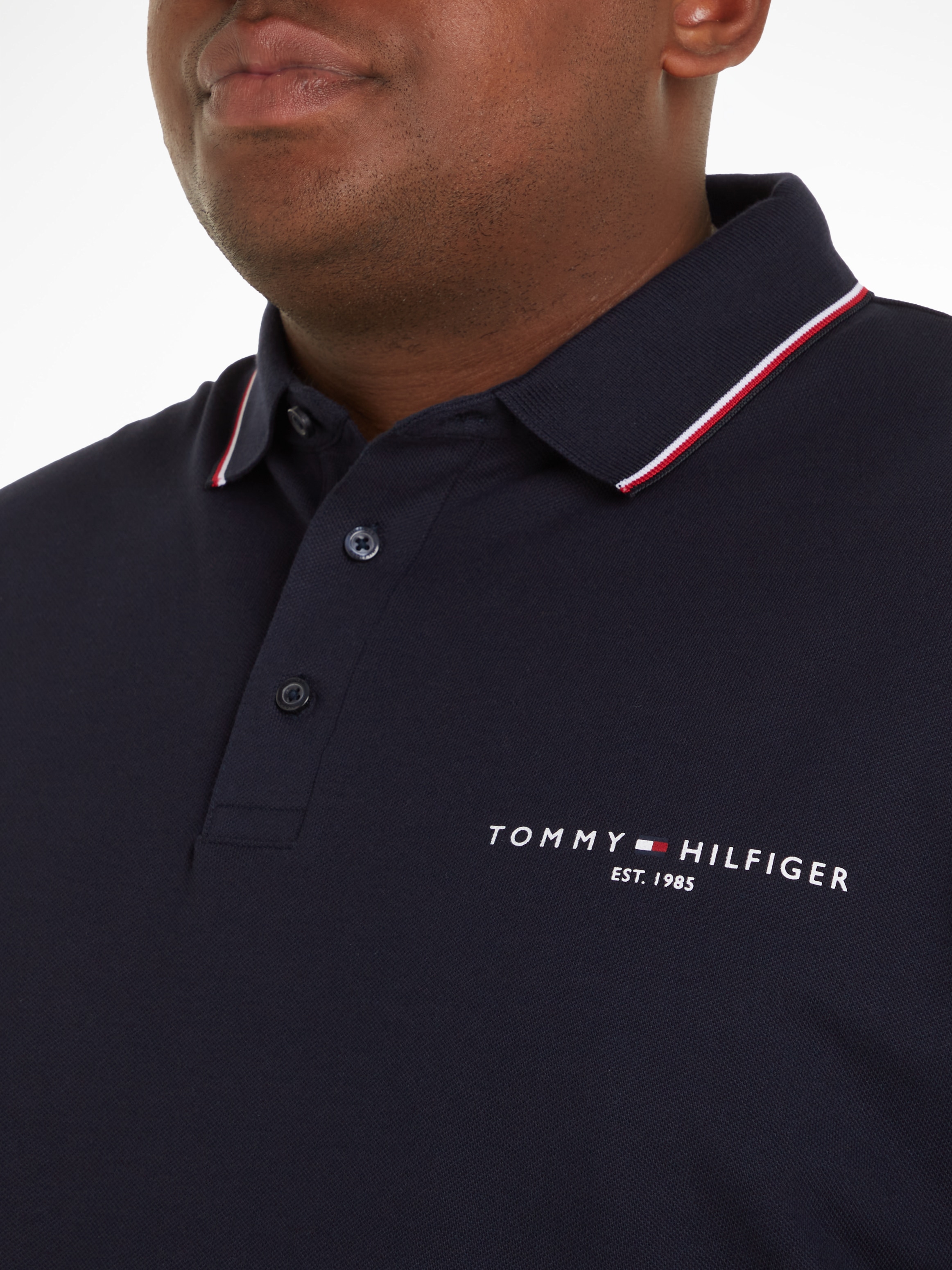 Tommy Hilfiger Big & Tall Langarm-Poloshirt »BT-TIPPED PLACE L/S SLIM POLO-B«