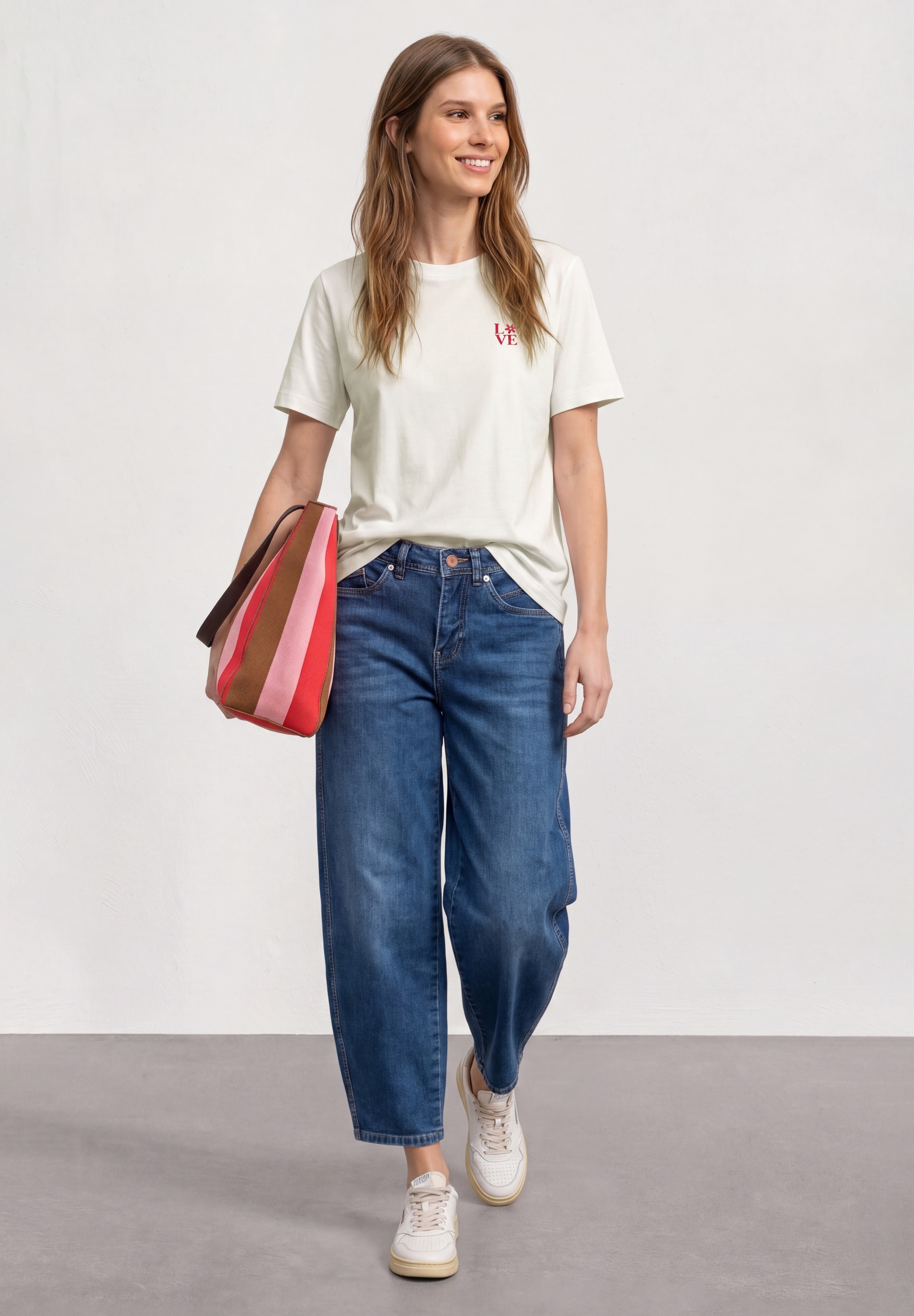 STREET ONE Kurzarmshirt Sommershirt mit Rundhals und Printdetail