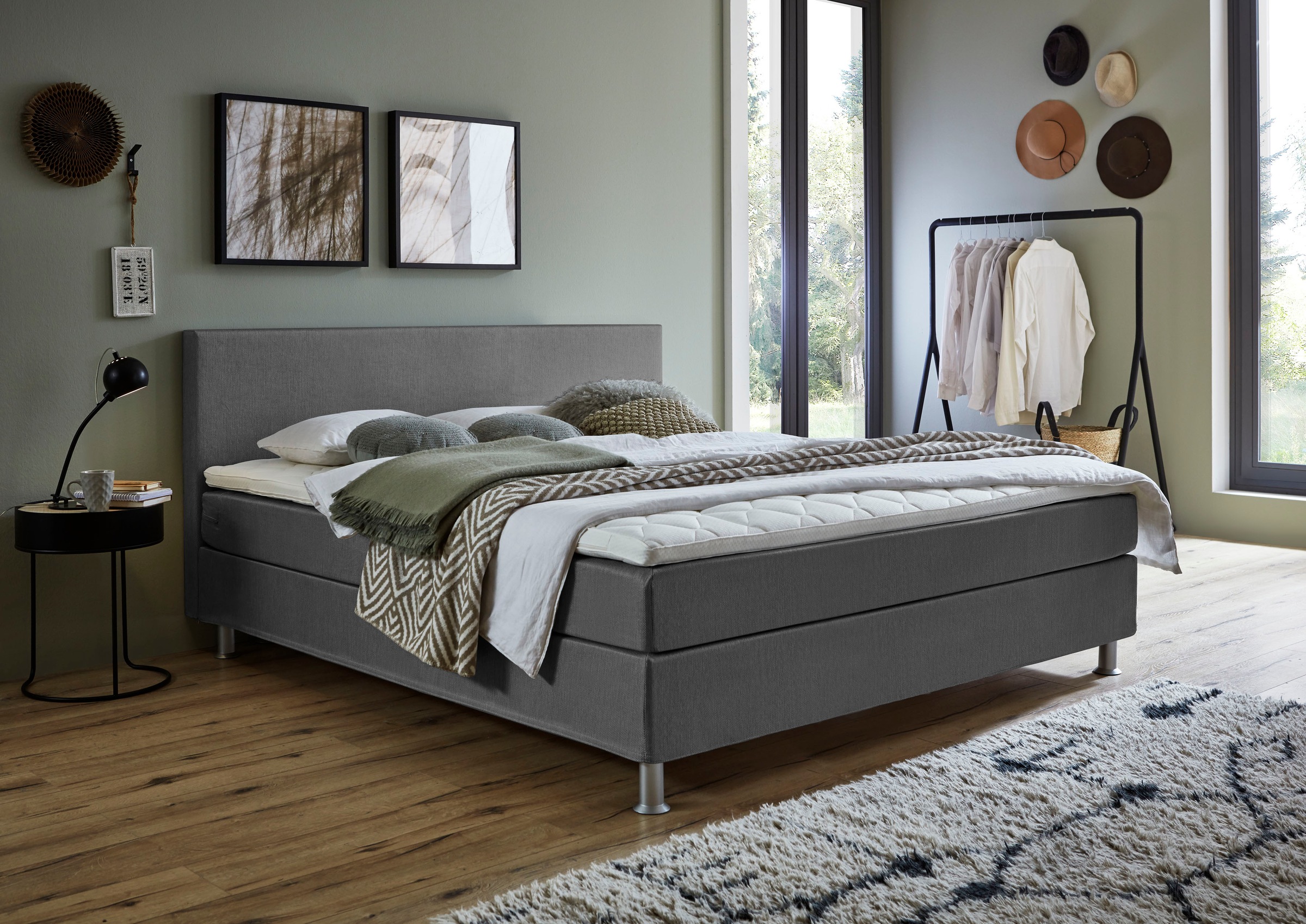 ATLANTIC home collection Boxbett »Edison«, inkl. Bonnellfederkern-Matratze und Topper