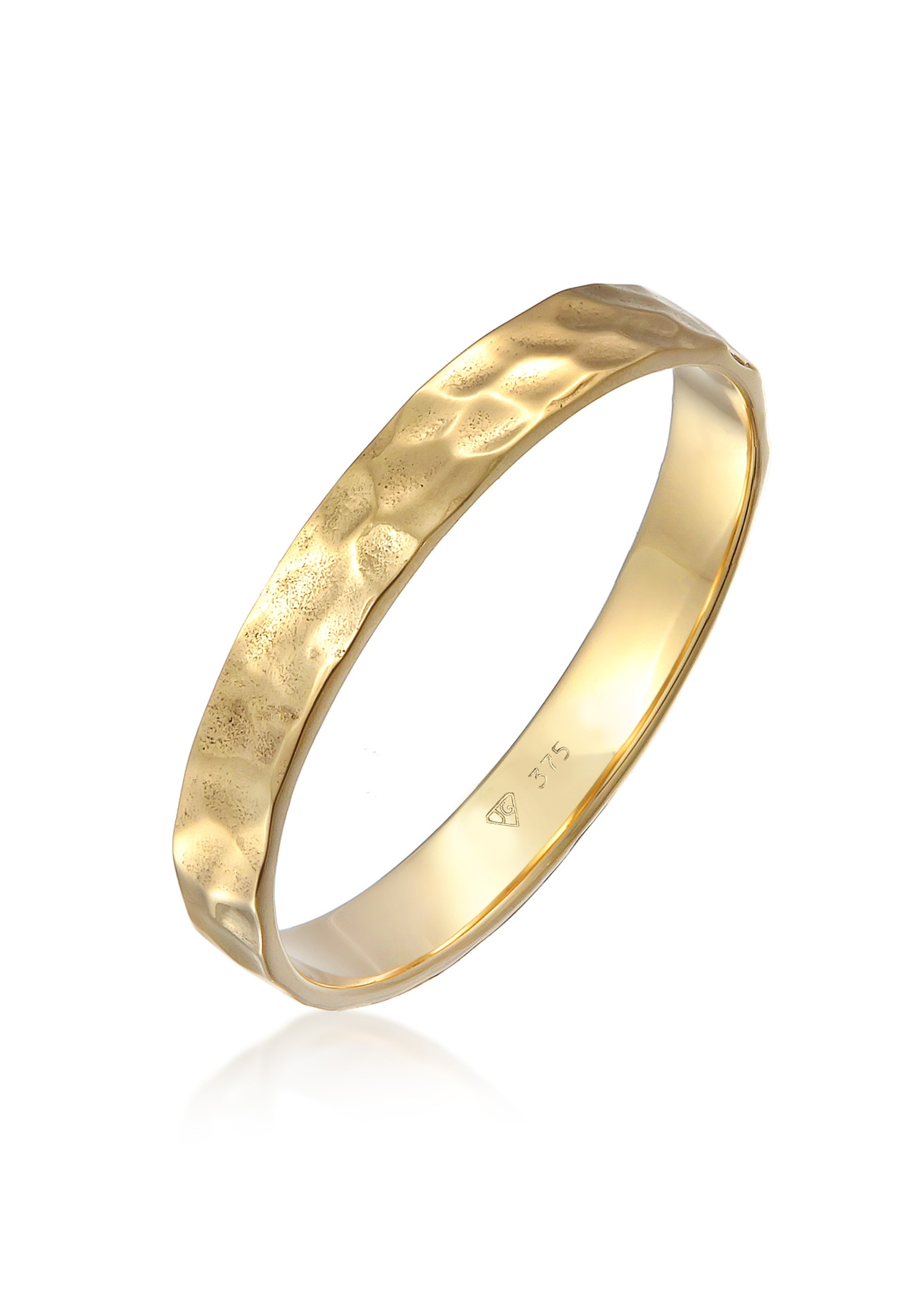 Fingerring »Ring Bandring Herrenring Gehämmert 375er Gelbgold«