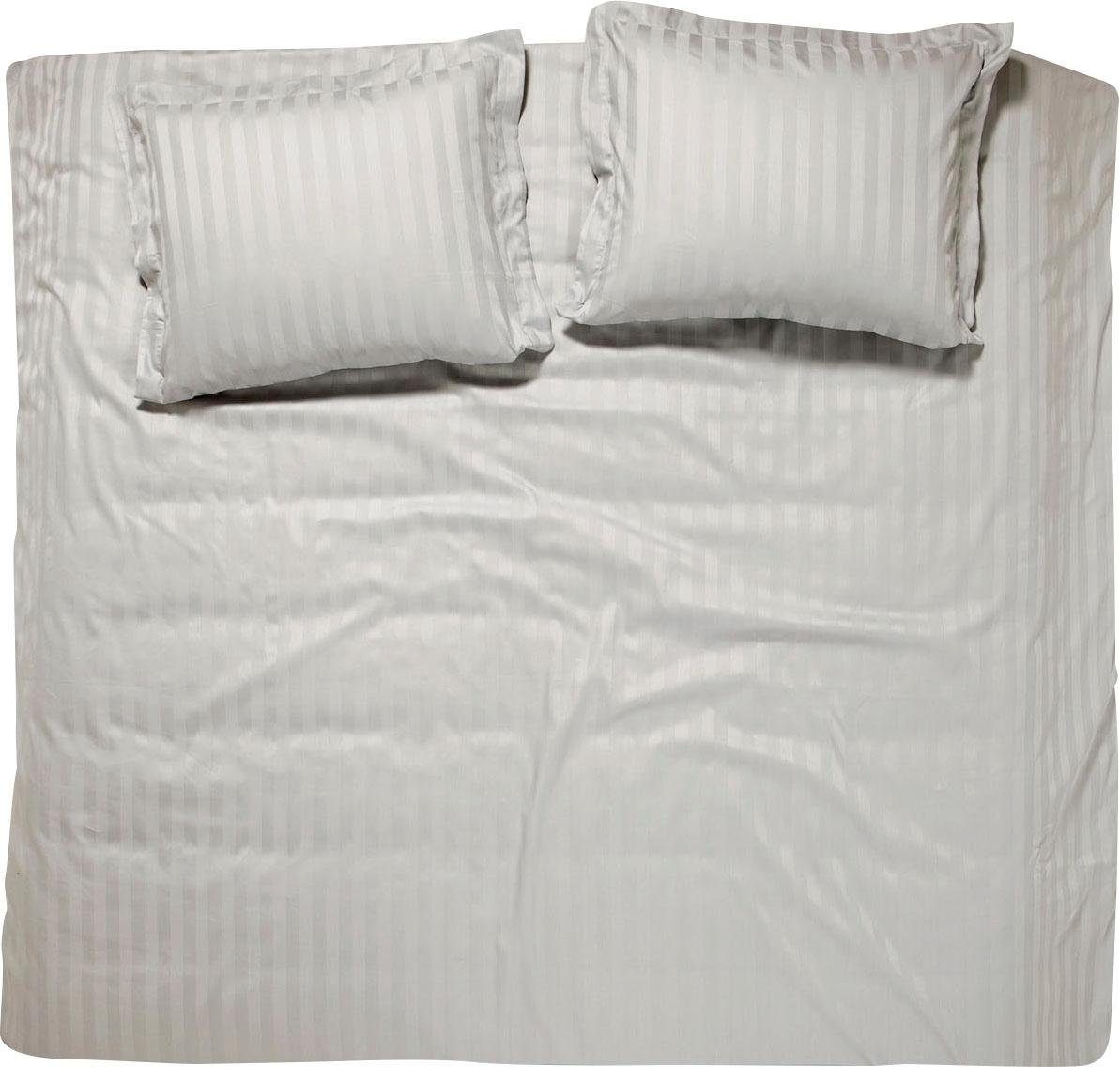 damai Bettwäsche »Streifsatin«, (2 tlg.), in Mako Satin Qualität, 100% Baumwolle, Bett- und Kopfkissenbezug mit Reißverschluss, kühlende Sommerbettwäsche, ganzjährig einsetzbar