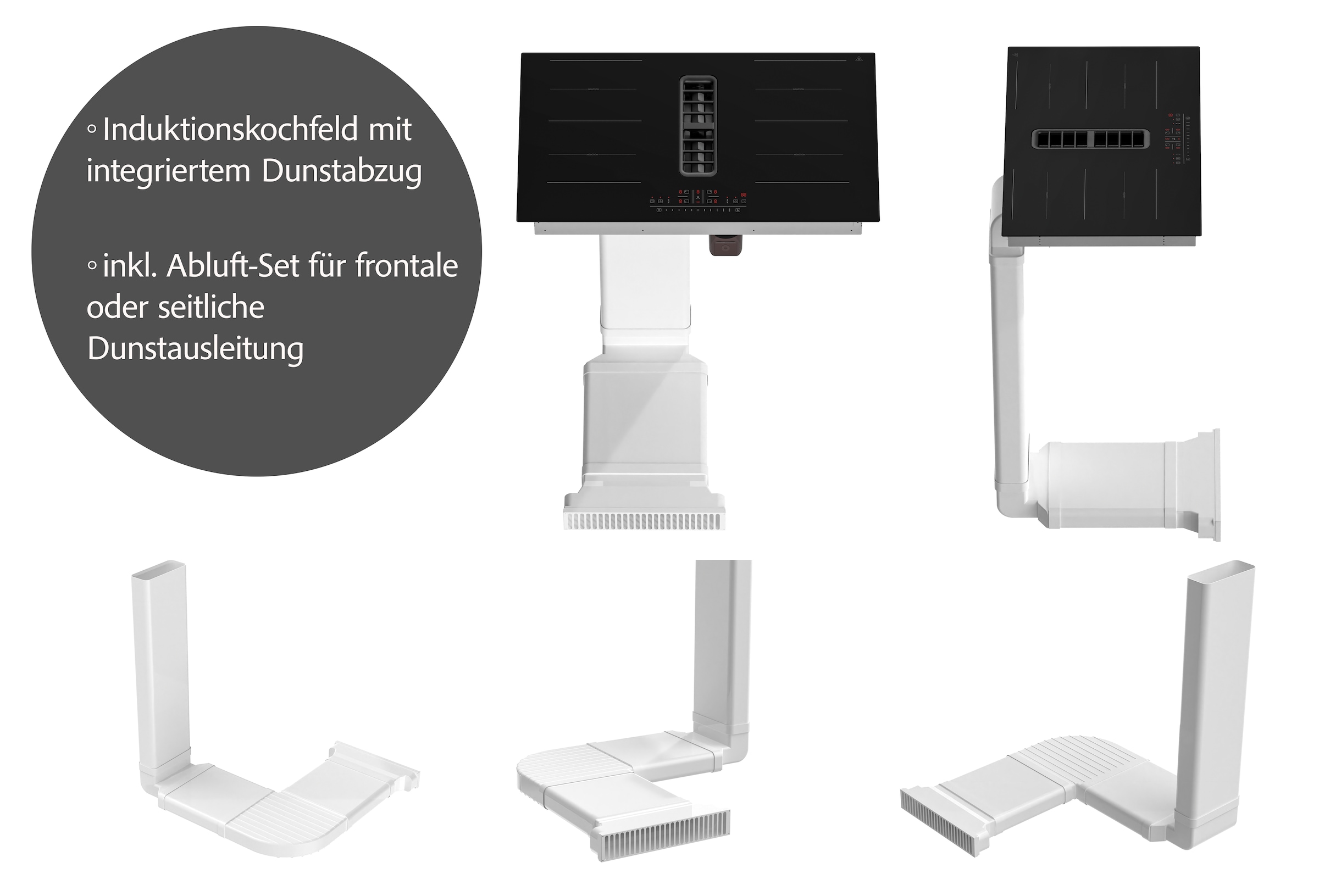 KOCHSTATION Winkelküche »KS-Milan«, Stellbr.360/220 cm, wahlweise mit E-Geräten, Kochfeld mit Dunstabzug