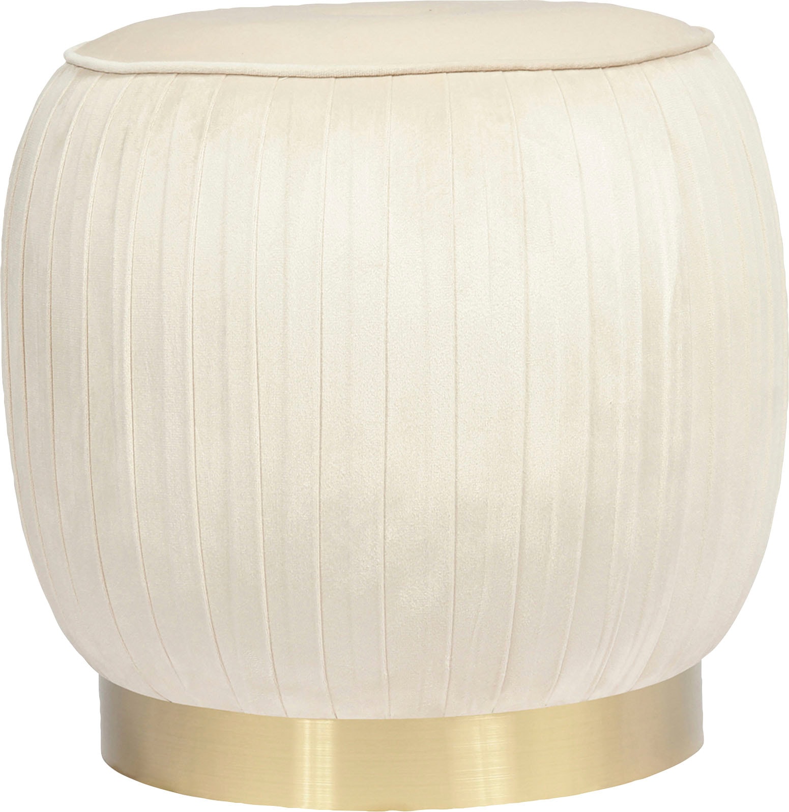 Kayoom Sitzhocker »Hocker Lilje, Edler Touch durch goldenen Sockel,Hochwertiger Samtbezug« 1 Stk. tlg. samtweich, gesteppte Ziernaht, Edelstahlsockel, Hochwertiger Samtbezug