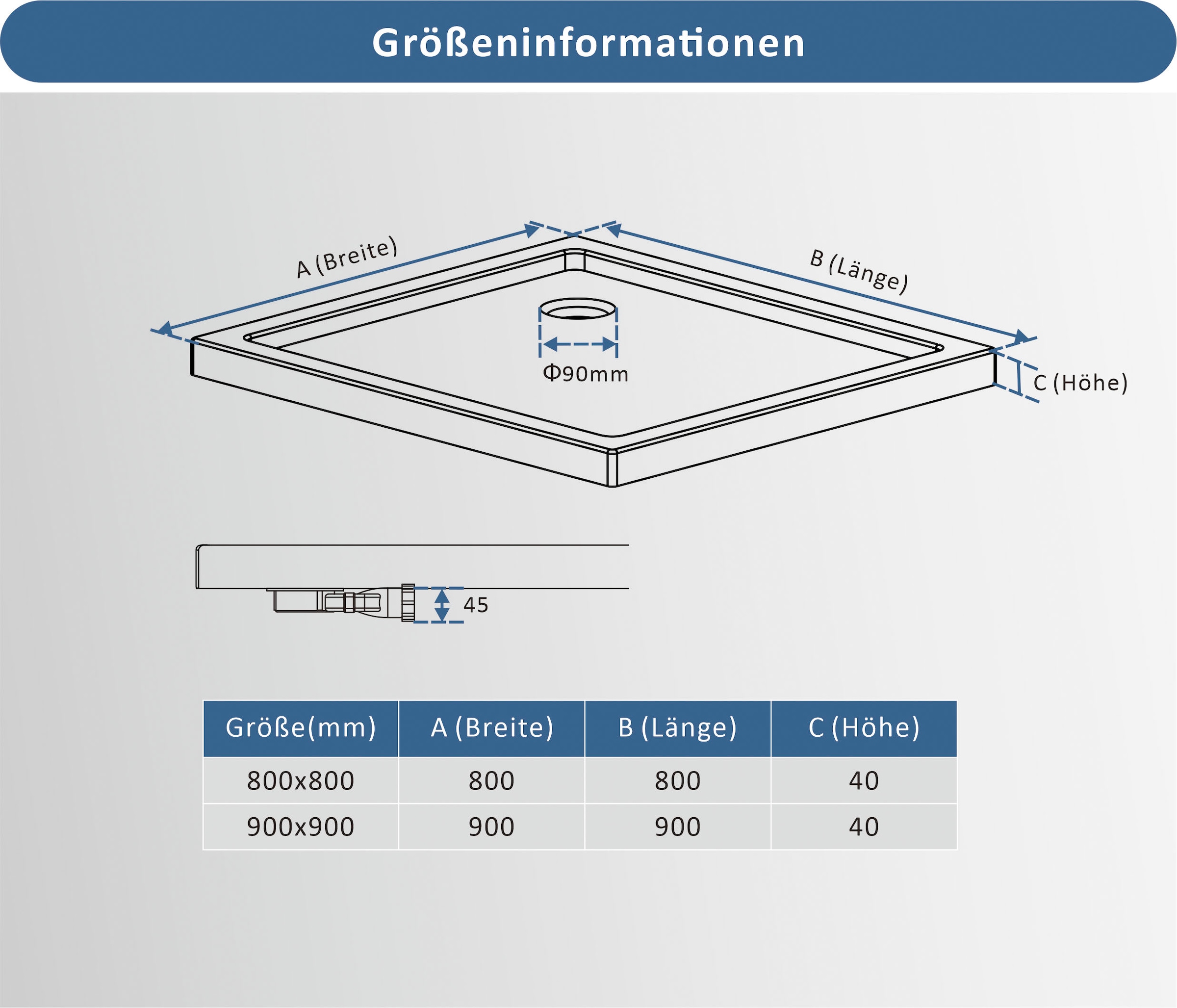 welltime Duschwanne »Summer« Extra flache Duschtasse in verschiedenen Größen- auch für Rundduschen.