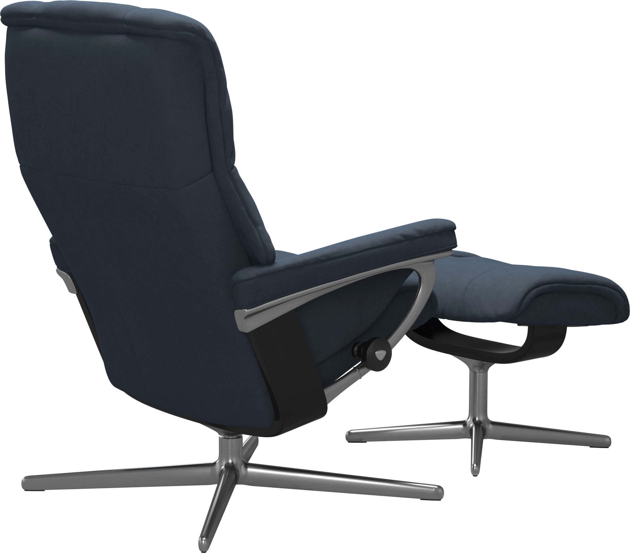 Stressless® Relaxsessel »Mayfair« Set, Relaxsessel mit Hocker,  mit Hocker, mit Cross Base, Größe S, M & L, Holzakzent Schwarz