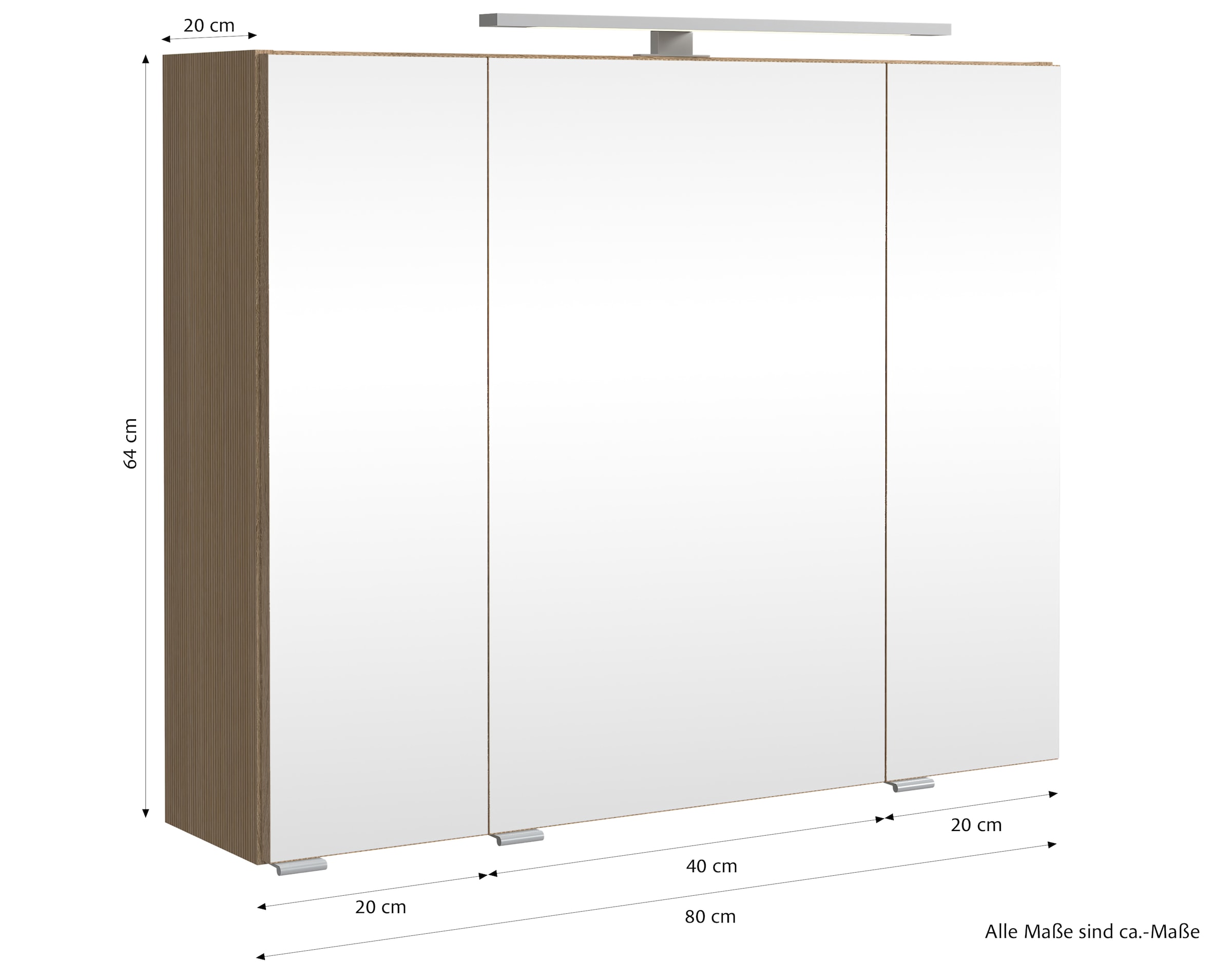 welltime Badmöbel-Set »80 cm breit, Badmöbel mit LED-Beleuchtung«, Held Möbel, 2tlg. Waschtisch-Set, Eixo