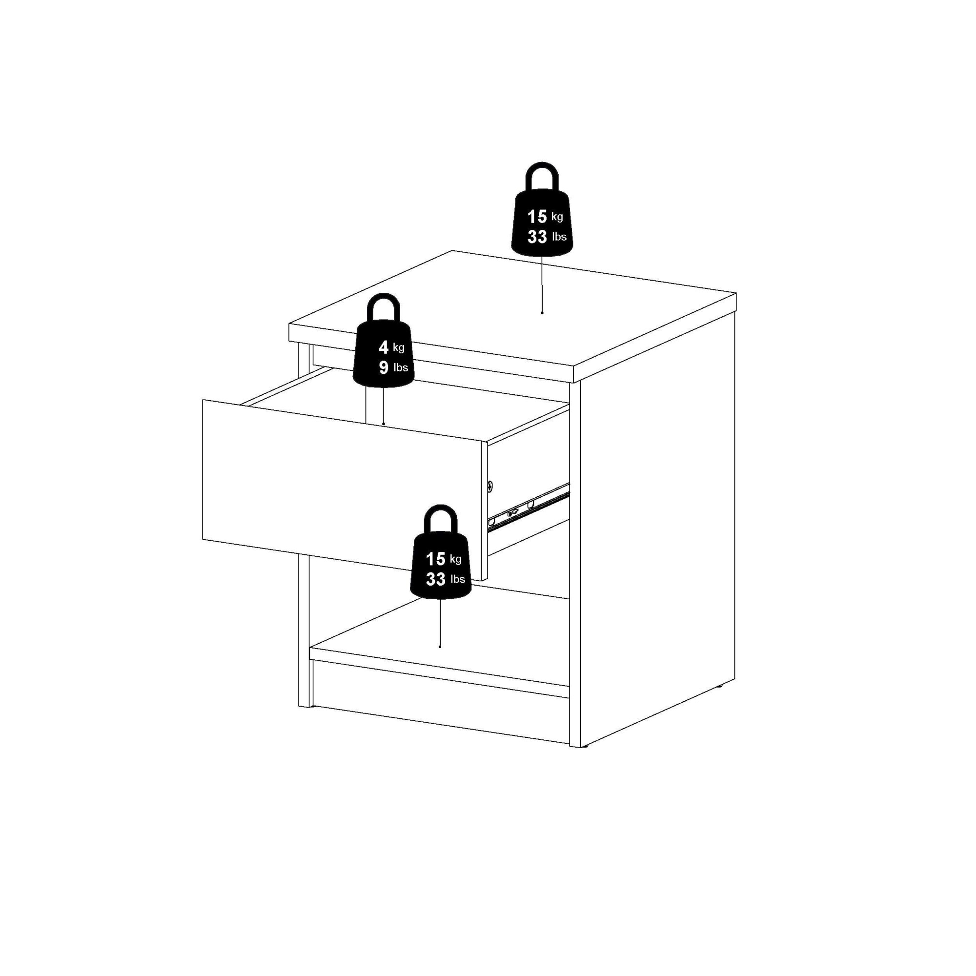 INOSIGN Nachttisch »Naia, Nachtkommode, Nachtschrank, Beistelltisch« mit 1 Schublade, Breite 40 cm, Höhe 50 cm