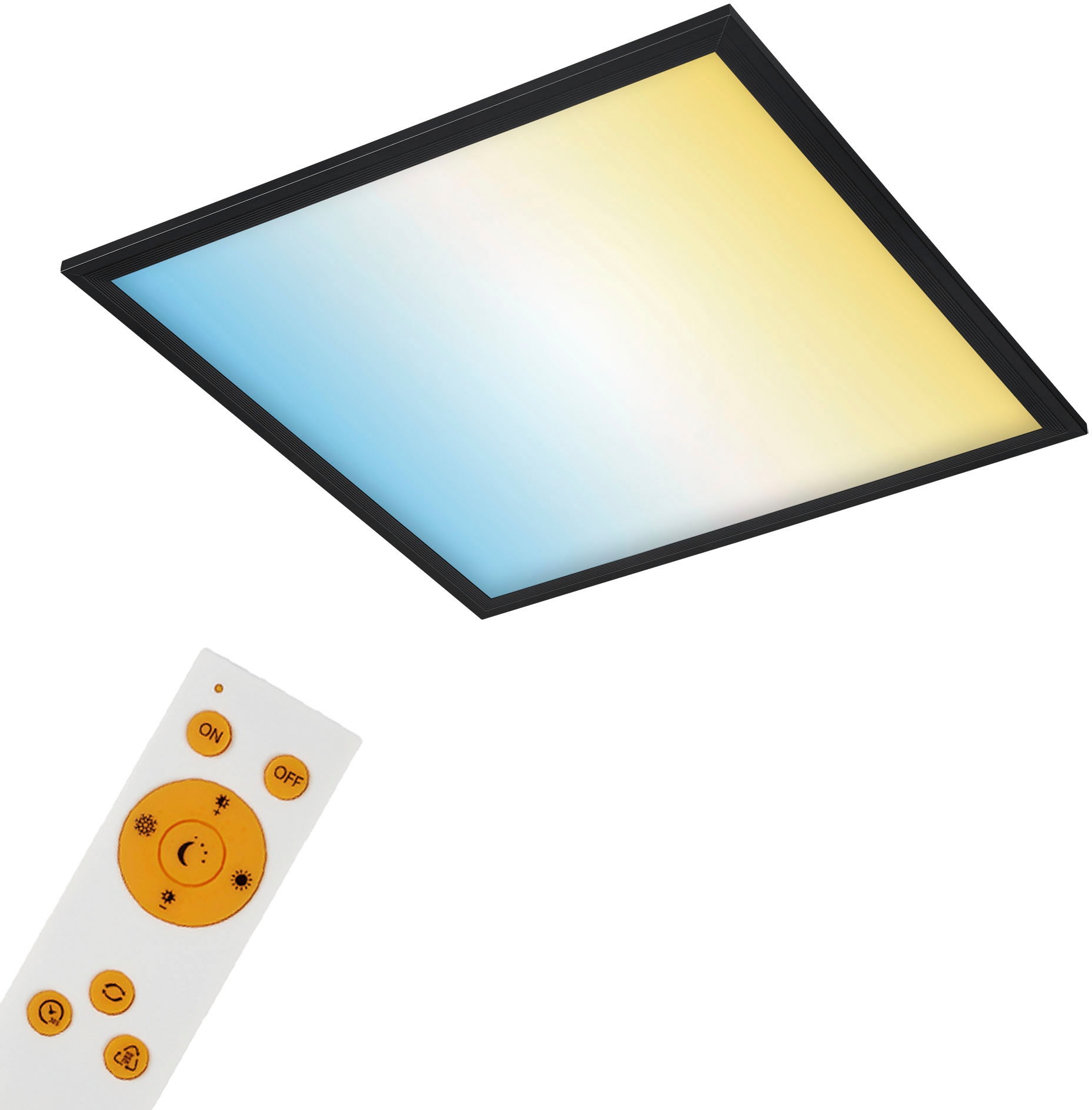 LED Panel mit Fernbedienung, Gr. ca. 44,5 x 44,5 cm, stufenlos dimmbar, LED fest...