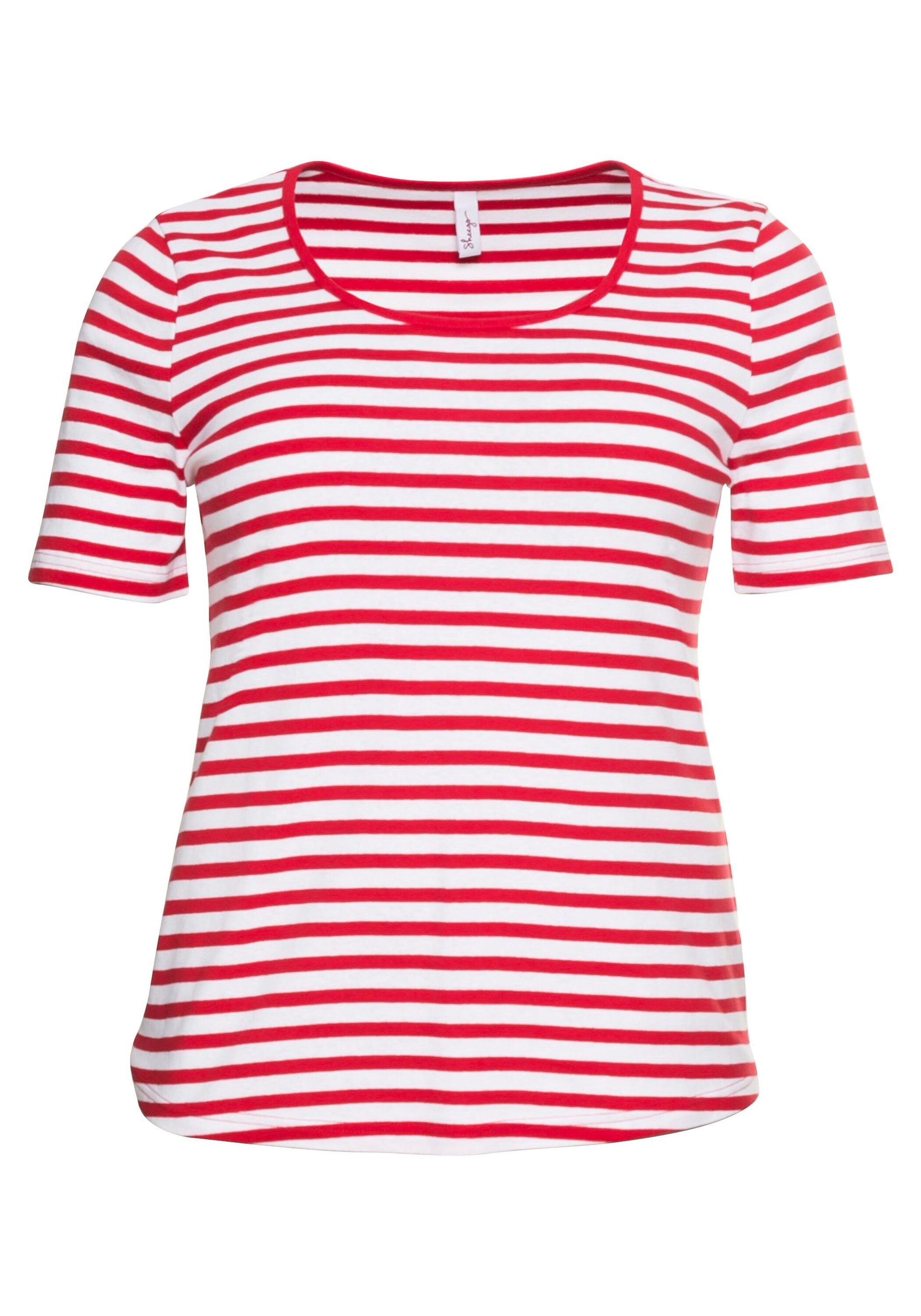 Sheego T-Shirt »T-Shirt mit garngefärbtem Ringel, aus Rippware«