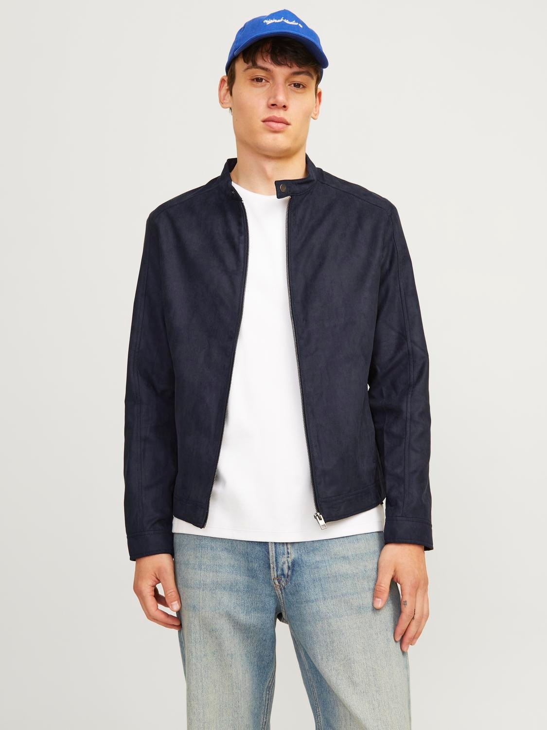 Jack & Jones Lederimitatjacke »JJEDYLAN CLEAN JACKET NOOS«, ohne Kapuze, mit Bandkargen