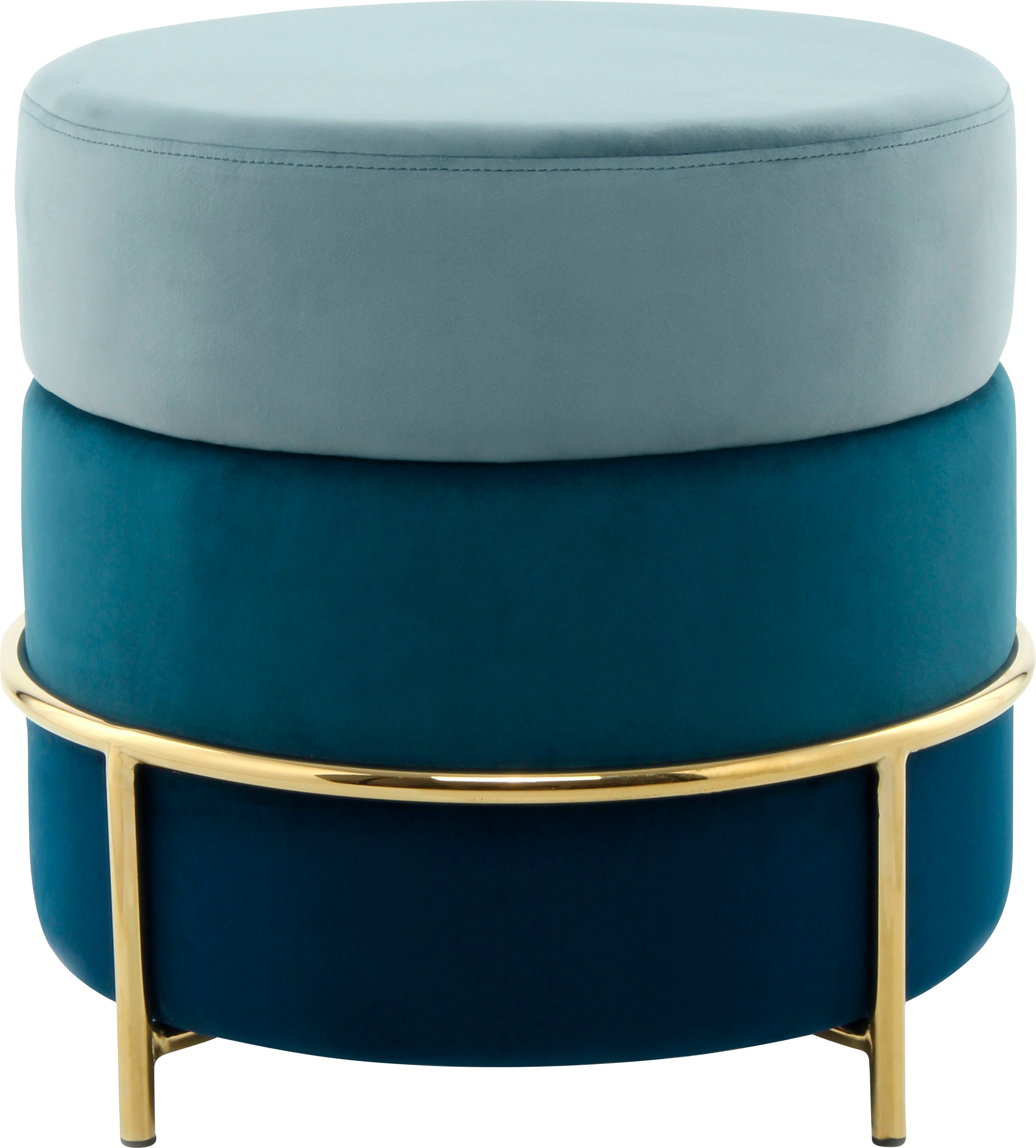 Kayoom Sitzhocker »Hocker Matilda 125, Komfortable runde Form, Gemütlicher Design-Hocker«, (1 St.), samtweich, elegant, gepolstert, große Sitzfläche