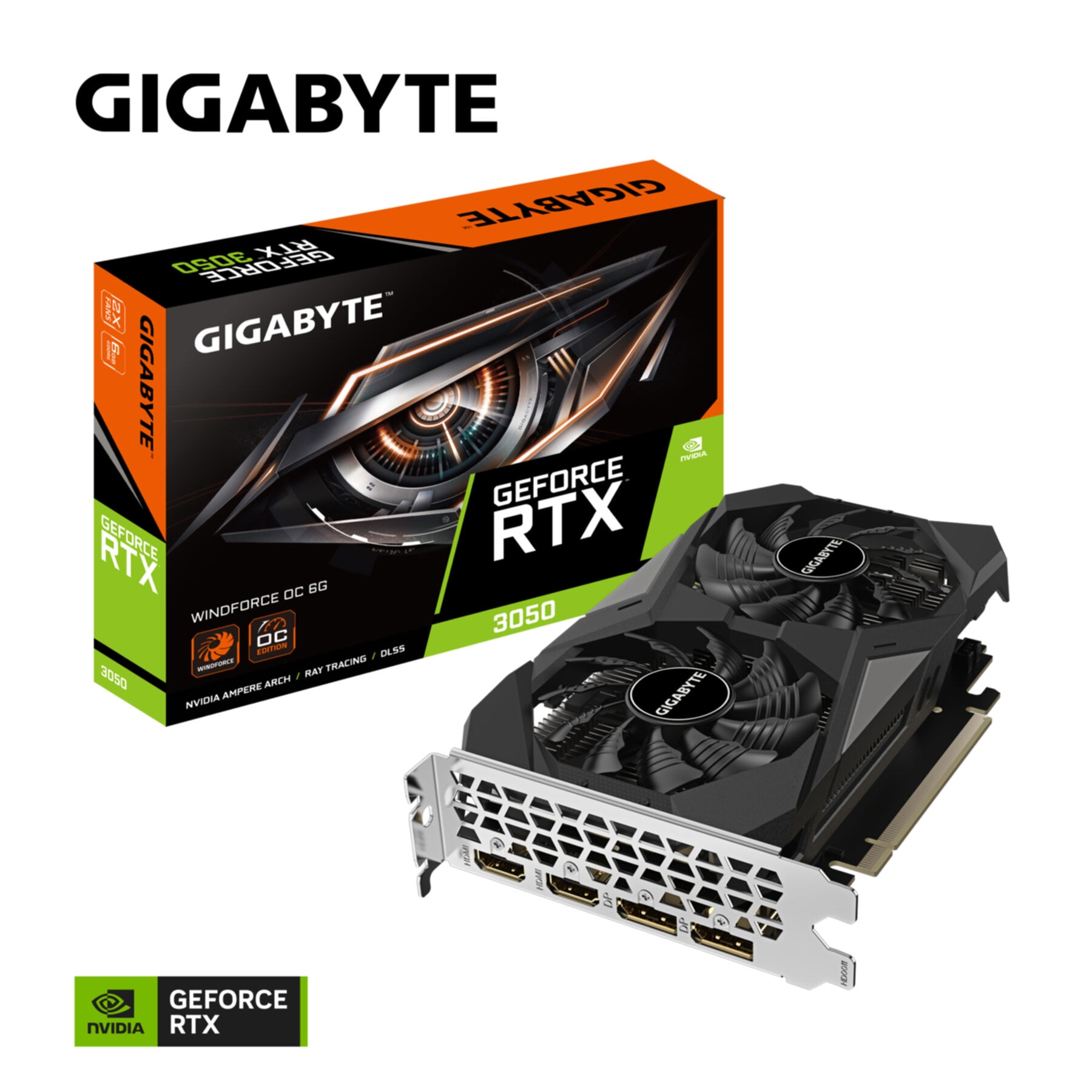 Gigabyte Grafikkarte »GeForce RTX 3050 WINDFORCE OC 6G«