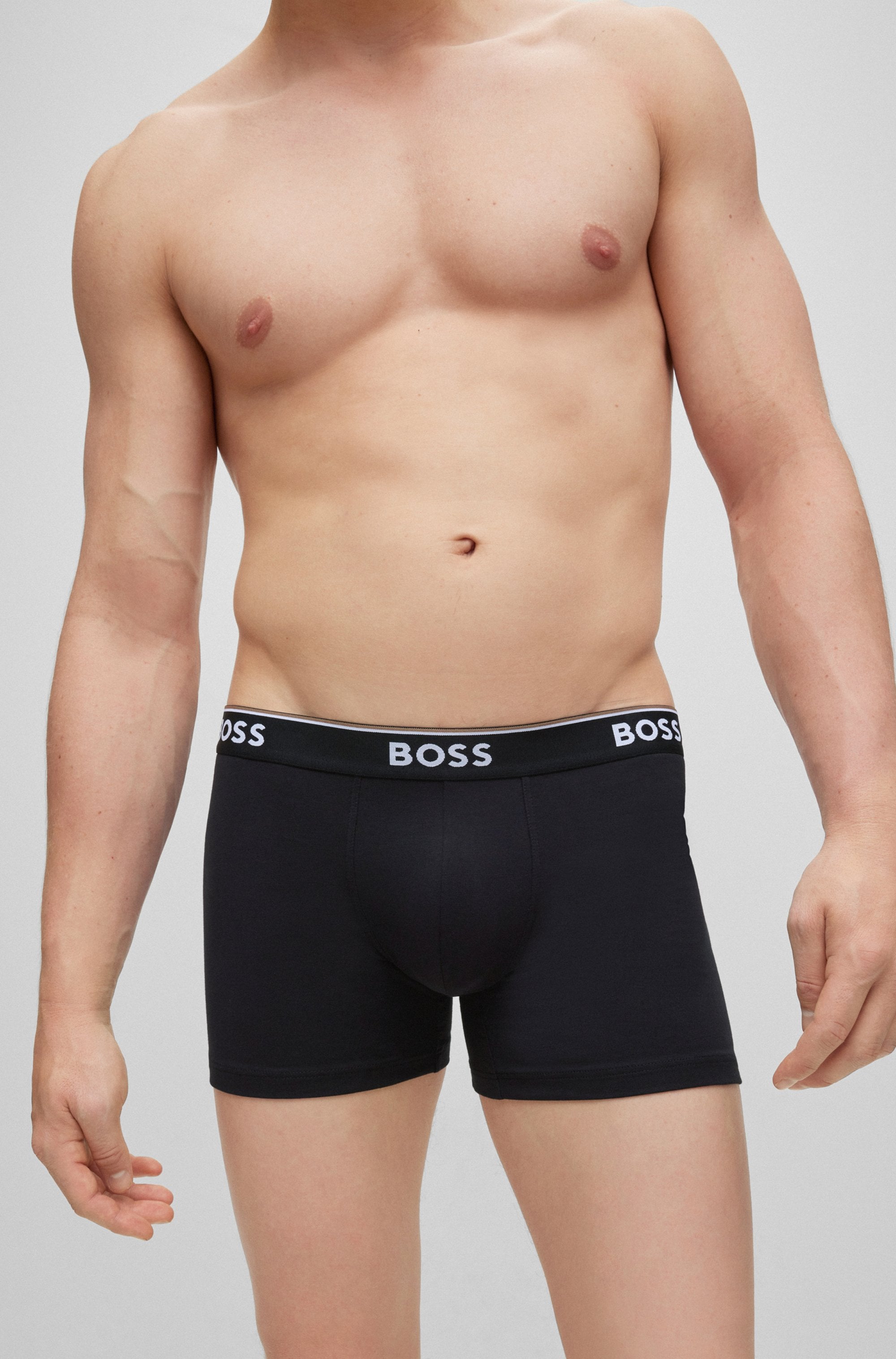 BOSS Langer Boxer »Brief 3 PACK«, mit farblich passendem Webbund