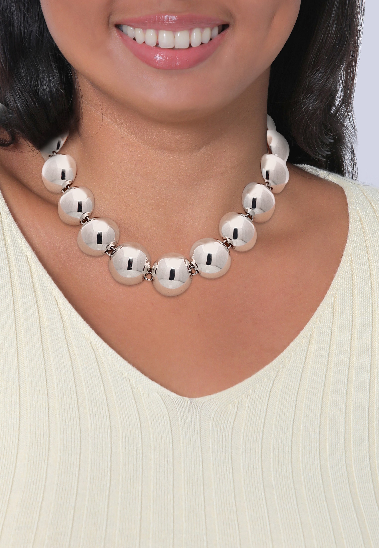 Elli Kette ohne Anhänger »Halskette Kugeln Perlen Verlauf 925 Sterling Silber«