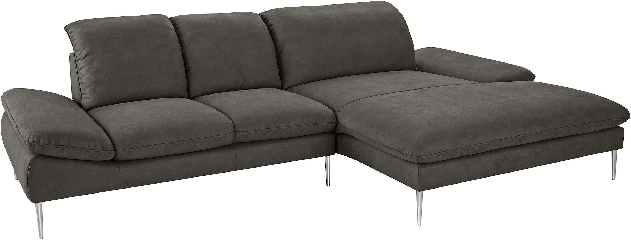 W.SCHILLIG Ecksofa »enjoy&MORE, Designsofa, elegant und bequem, L-Form«, mit Sitztiefenverstellung, Füße Chrom glänzend, Breite 310 cm