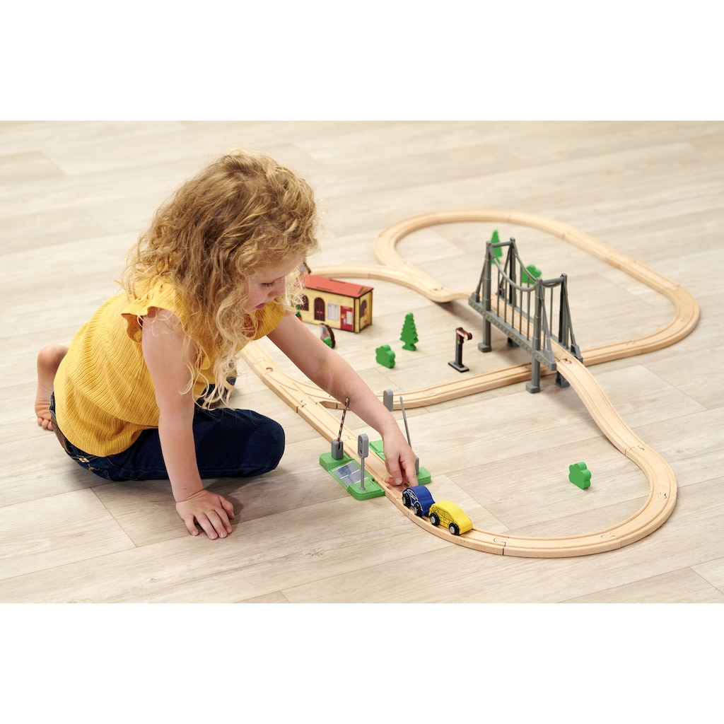 Eichhorn Spielzeug-Eisenbahn »Bahnset mit Brücke«, (Set, 55 tlg.)