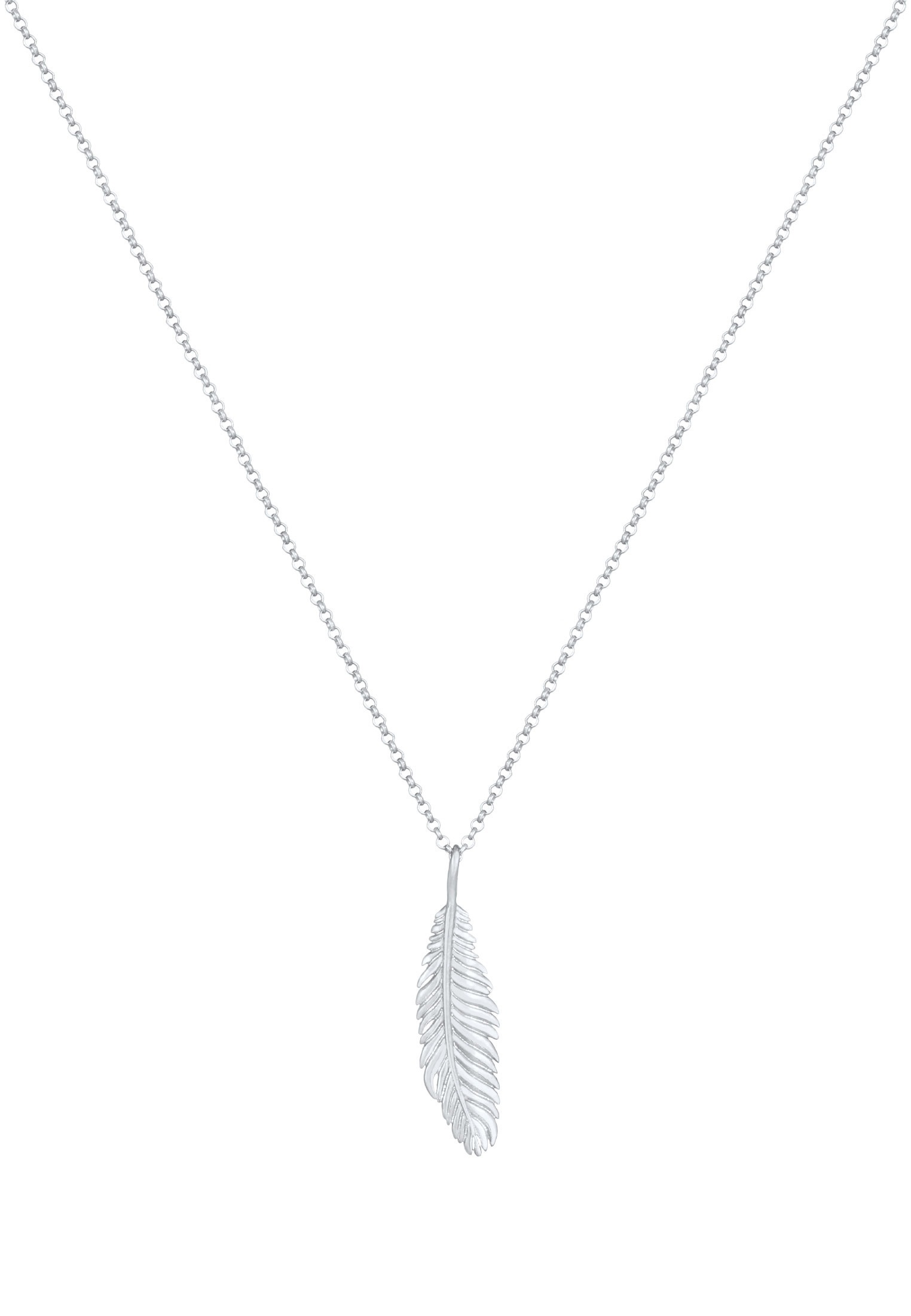 Kuzzoi Kette mit Anhänger »Halskette Herren Feder Vogel 925 Silber«