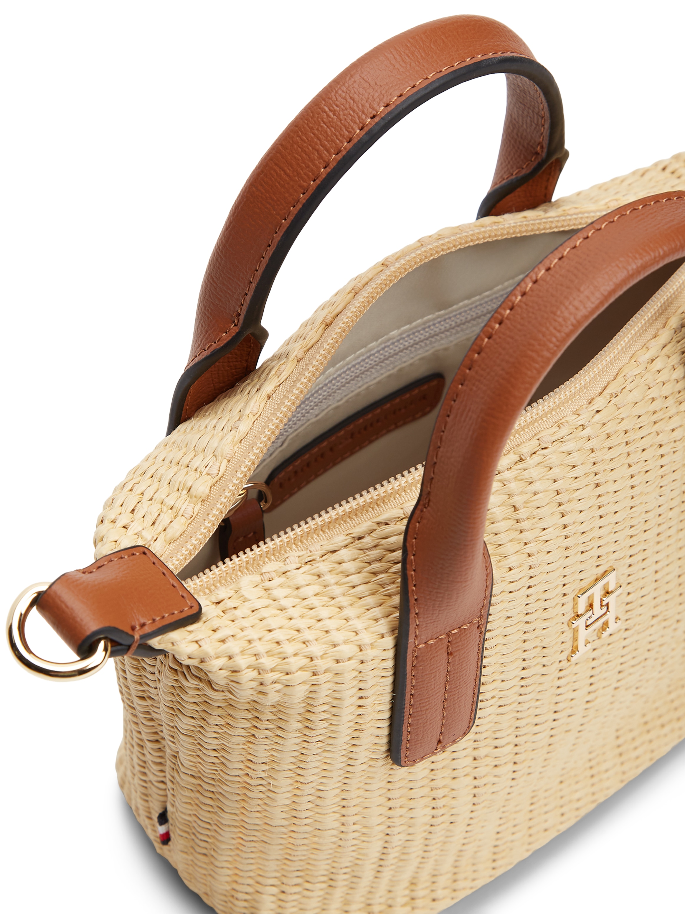 Tommy Hilfiger Tragetasche »POPETTE MICRO TOTE RAFFIA« Damen Schultertasche, MiniBag, CrossBody in Flecht-Optik