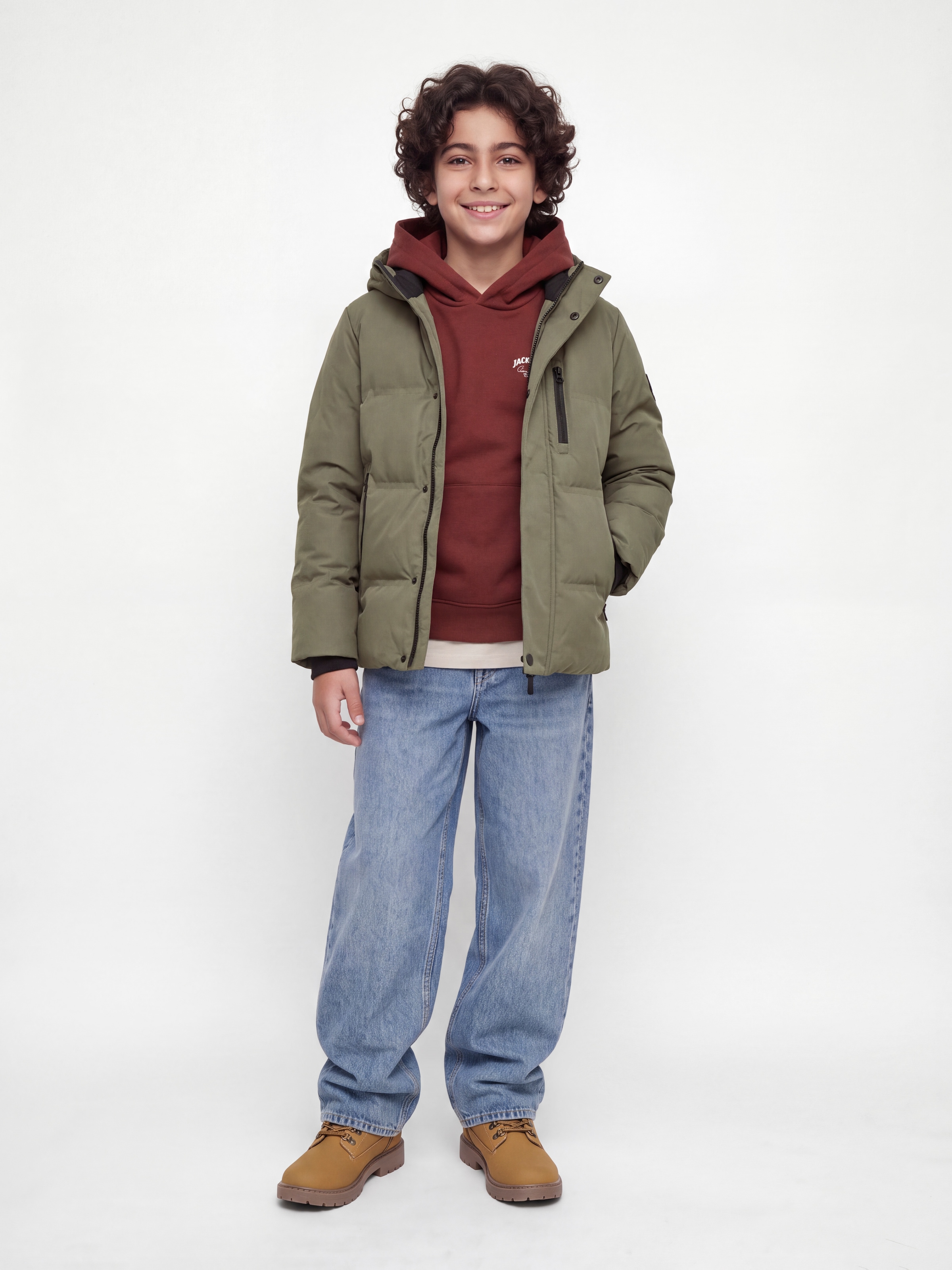 Jack & Jones Junior Steppjacke »JCOTRACE ALPHA PUFFER JACKET JNR« mit Kapuze Kunstfaser, normal geschnitten