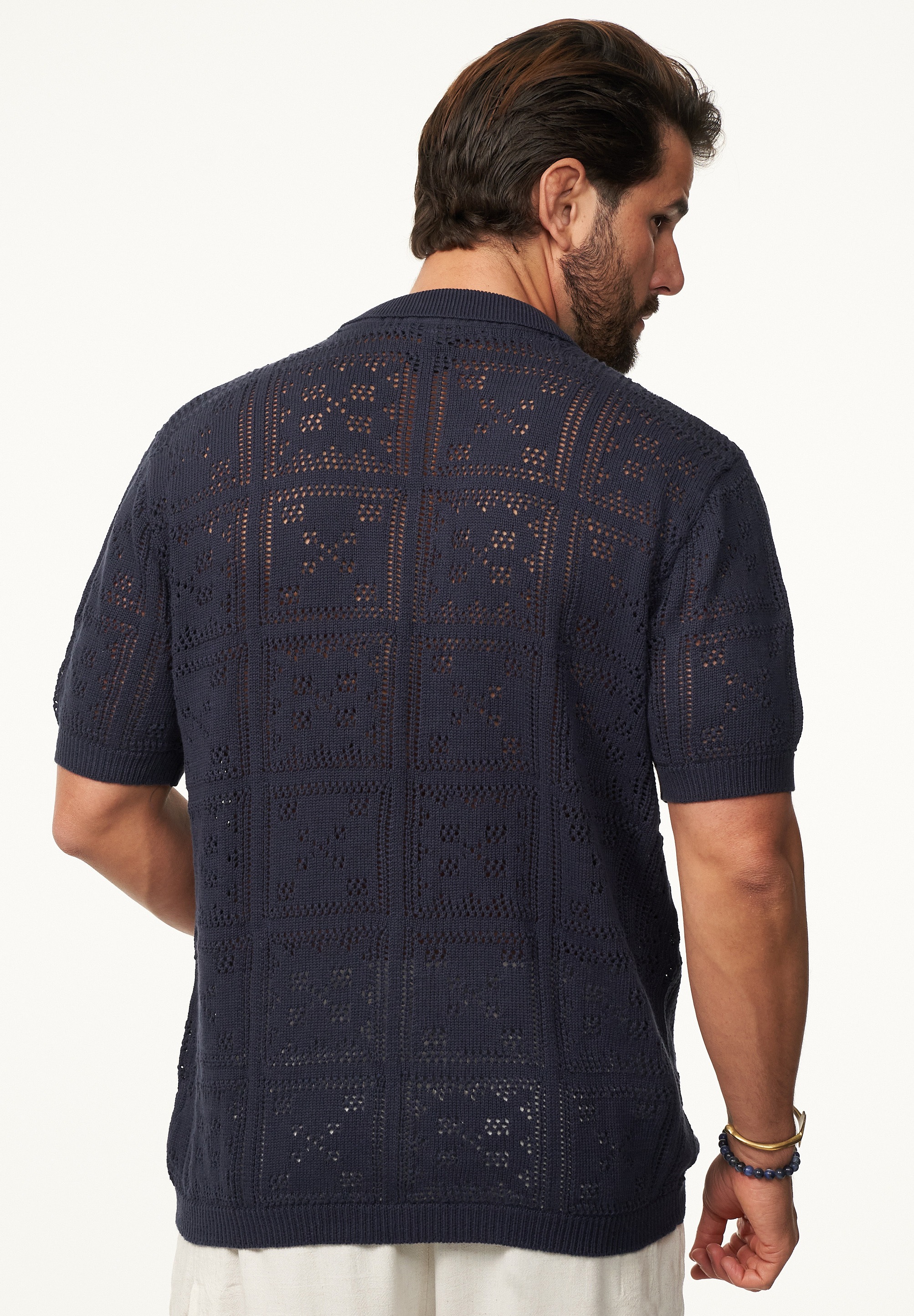 SOULSTAR Poloshirt »Kurzarm Strickhemd im Cardigan Stil mit Knopfleiste für Herren« Herren Kurzarm Strick Polo-Hemd Cardigan T-Shirt