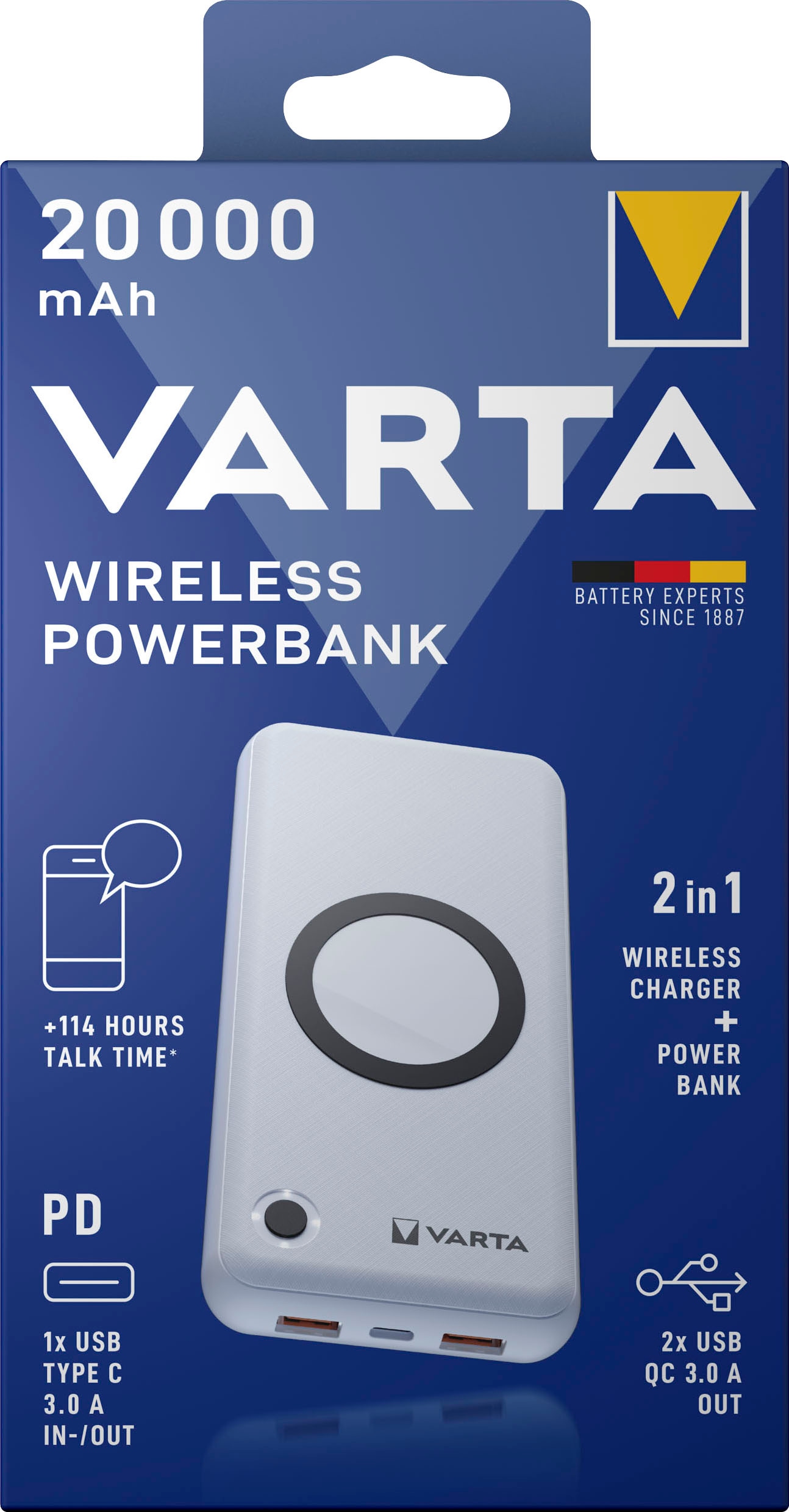 VARTA Batterie-Ladegerät »Wireless Power Bank 20.000«