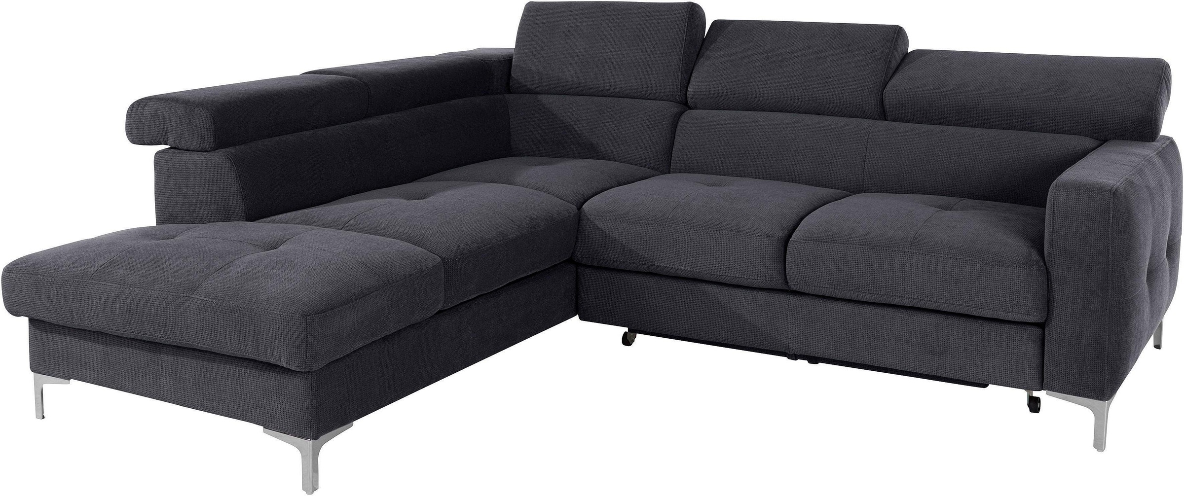 COTTA Polstergarnitur »Sammy L-Form«, (Set), Set bestehend aus: Ecksofa mit Kopfteilverstellung & Hocker
