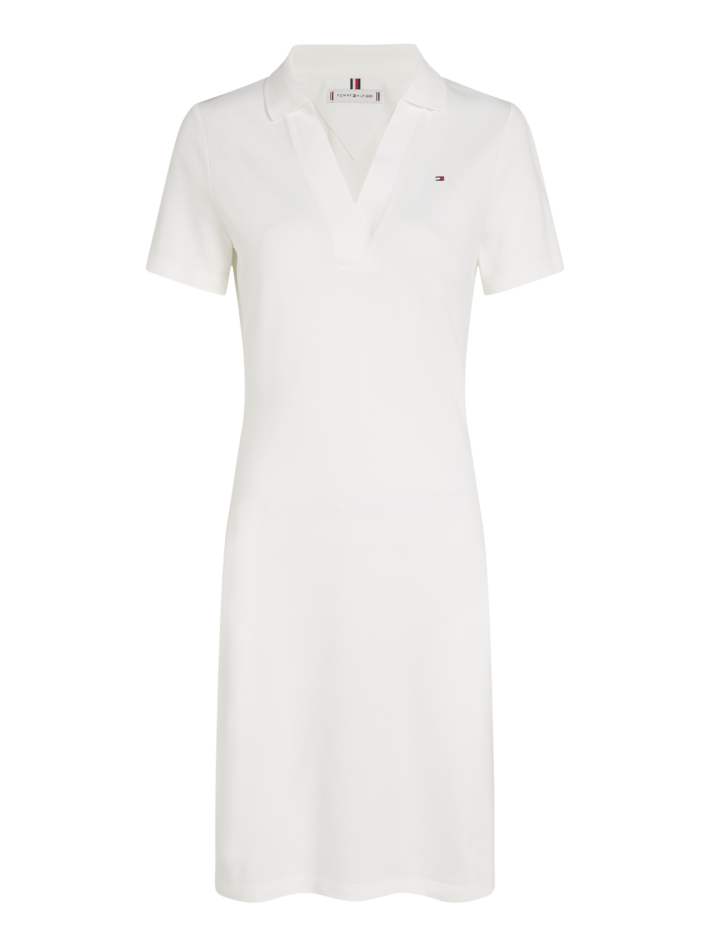 Tommy Hilfiger Polokleid »SLIM OPEN NK POLO DRESS SS«, mit gestickter Tommy Hilfiger Flagge