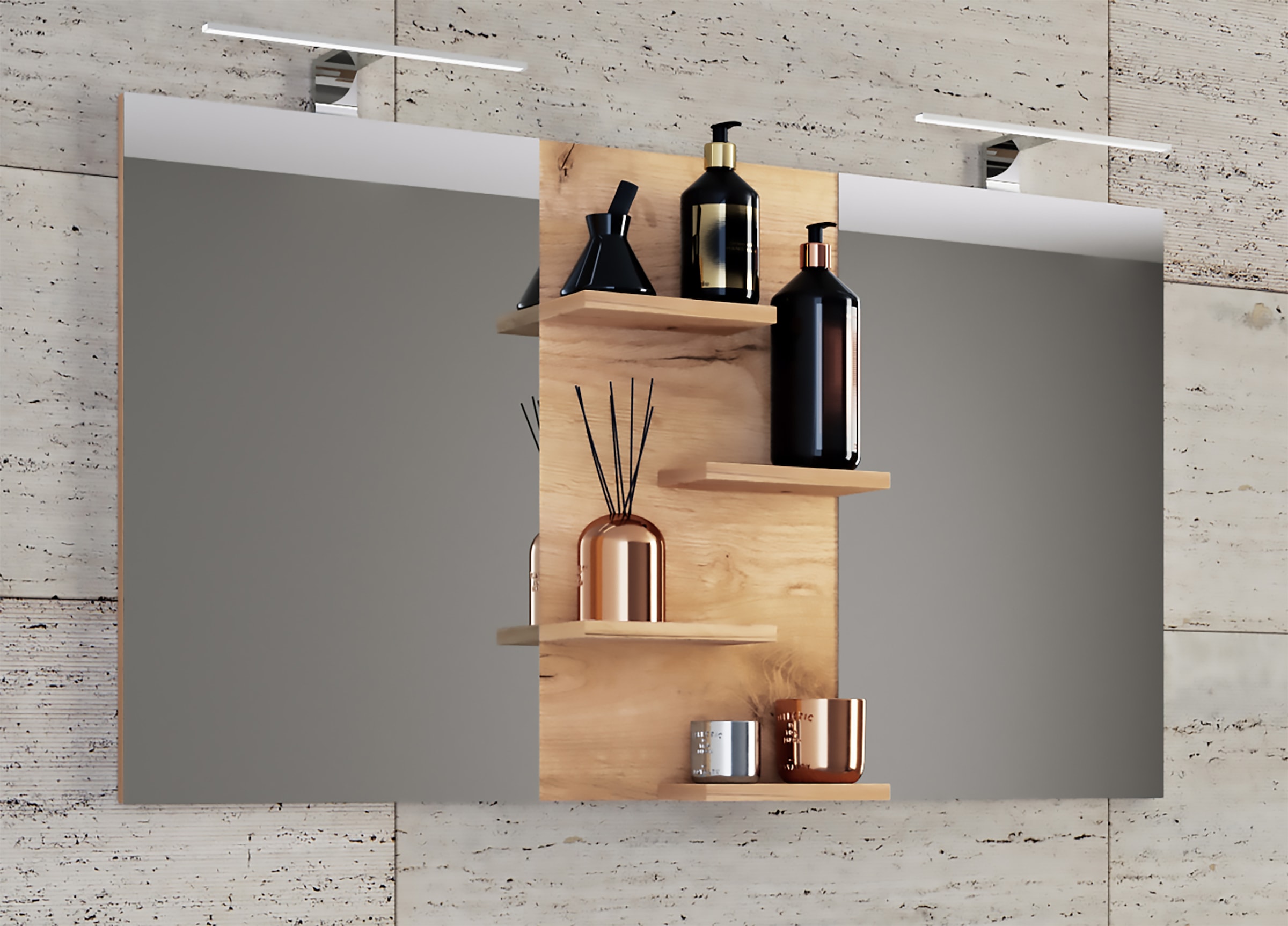 VCM Badspiegel »Breiter Badspiegel Spiegel Budasi mit Ablage«