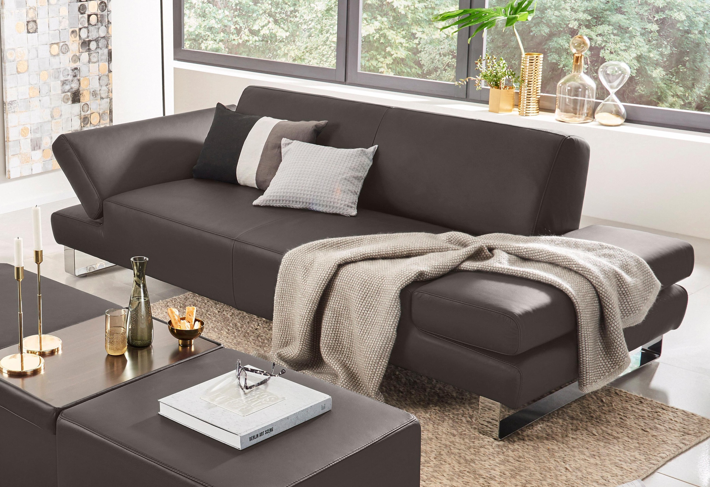 W.SCHILLIG 3-Sitzer »taboo Designsofa mit hohem Sitzkomfort«, mit Übertiefe, inklusive Armlehnenverstellung