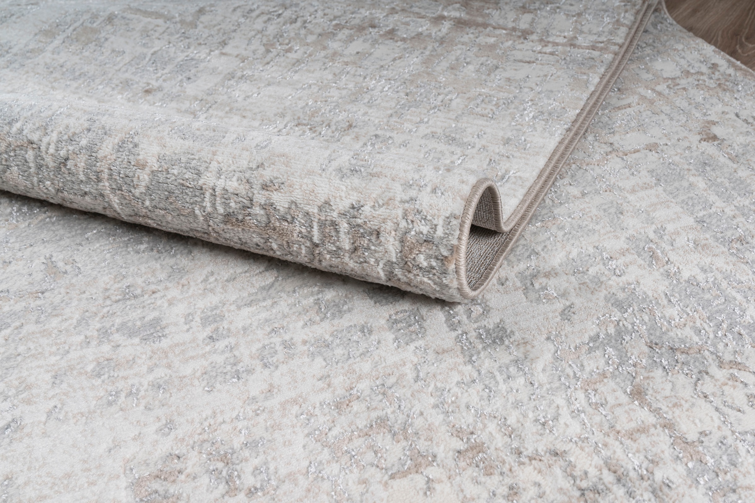 my home Teppich »Serafine« rechteckig 12 mm Höhe Vintage, dezenter Glanz, Hoch-Tief-Struktur, Schrumpf Carving-Effekt