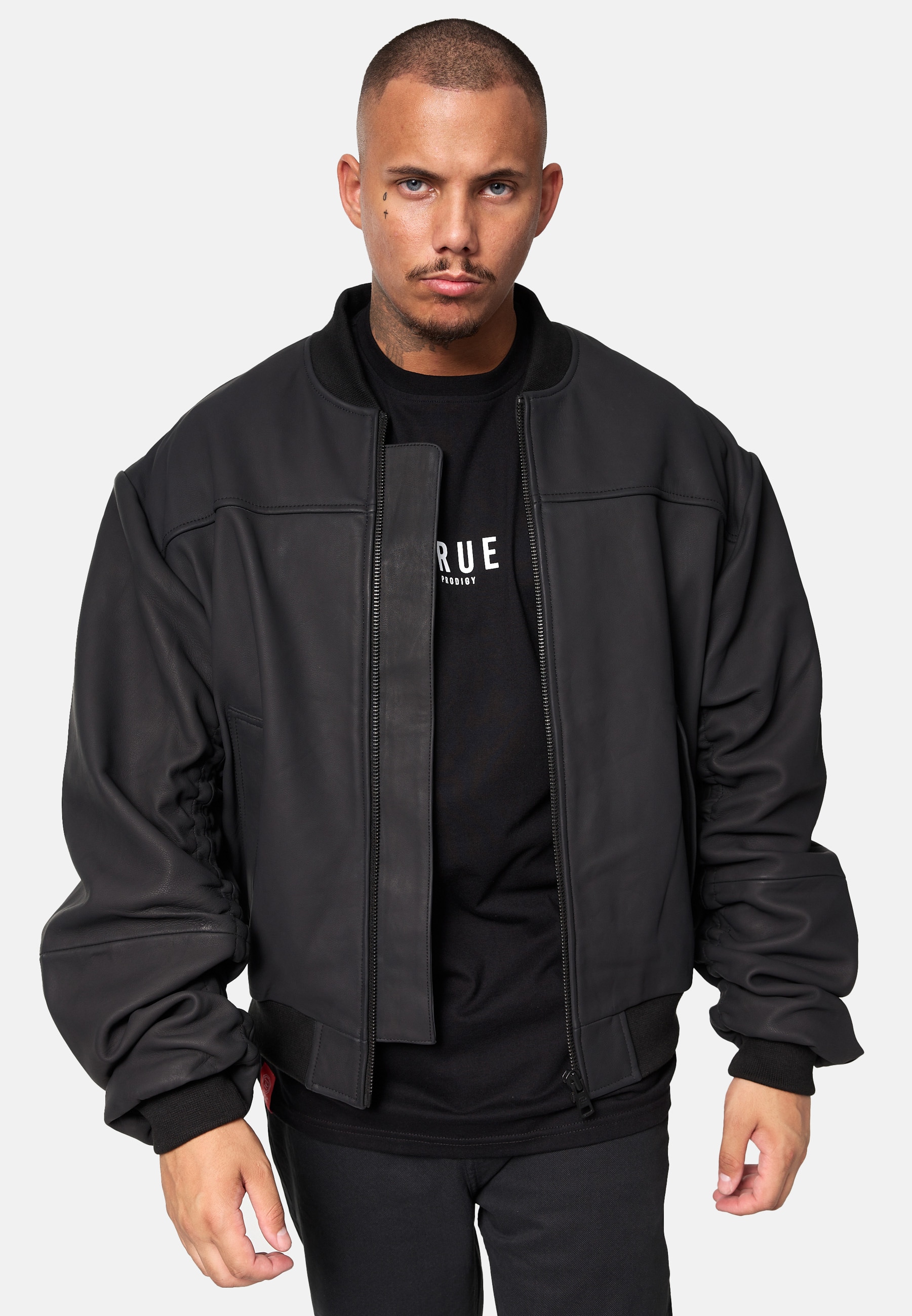 trueprodigy Lederjacke »Nazar Bomberjacke aus Leder mit Reißverschluss« ohne Kapuze
