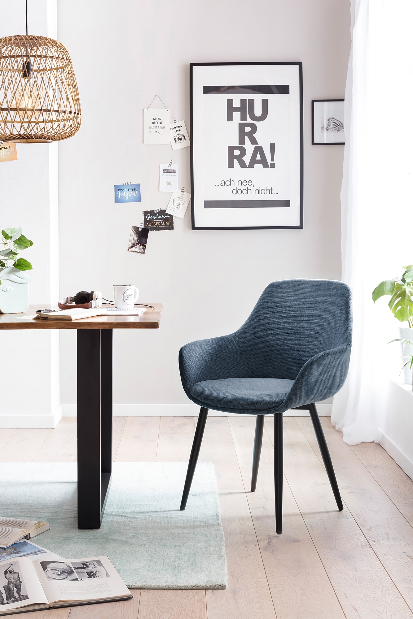 SalesFever Essgruppe »für stilvolles Speisen« Set, 5 Stk. tlg. 5-teiliges Set mit authentischer Baumkanten-Tischplatte