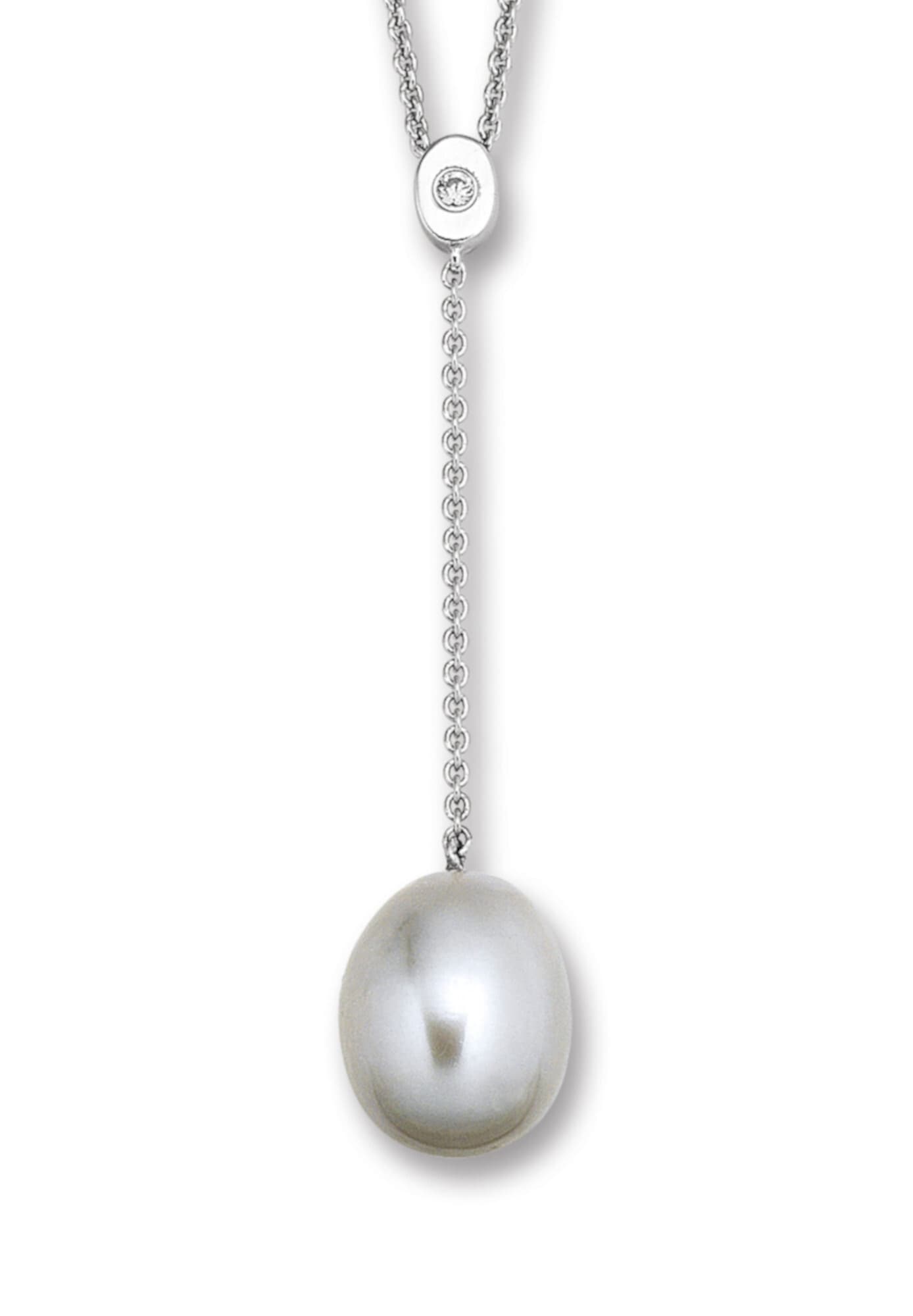 ONE ELEMENT Silberkette »Zirkonia Anker Halskette aus 925 Silber  45 cm«