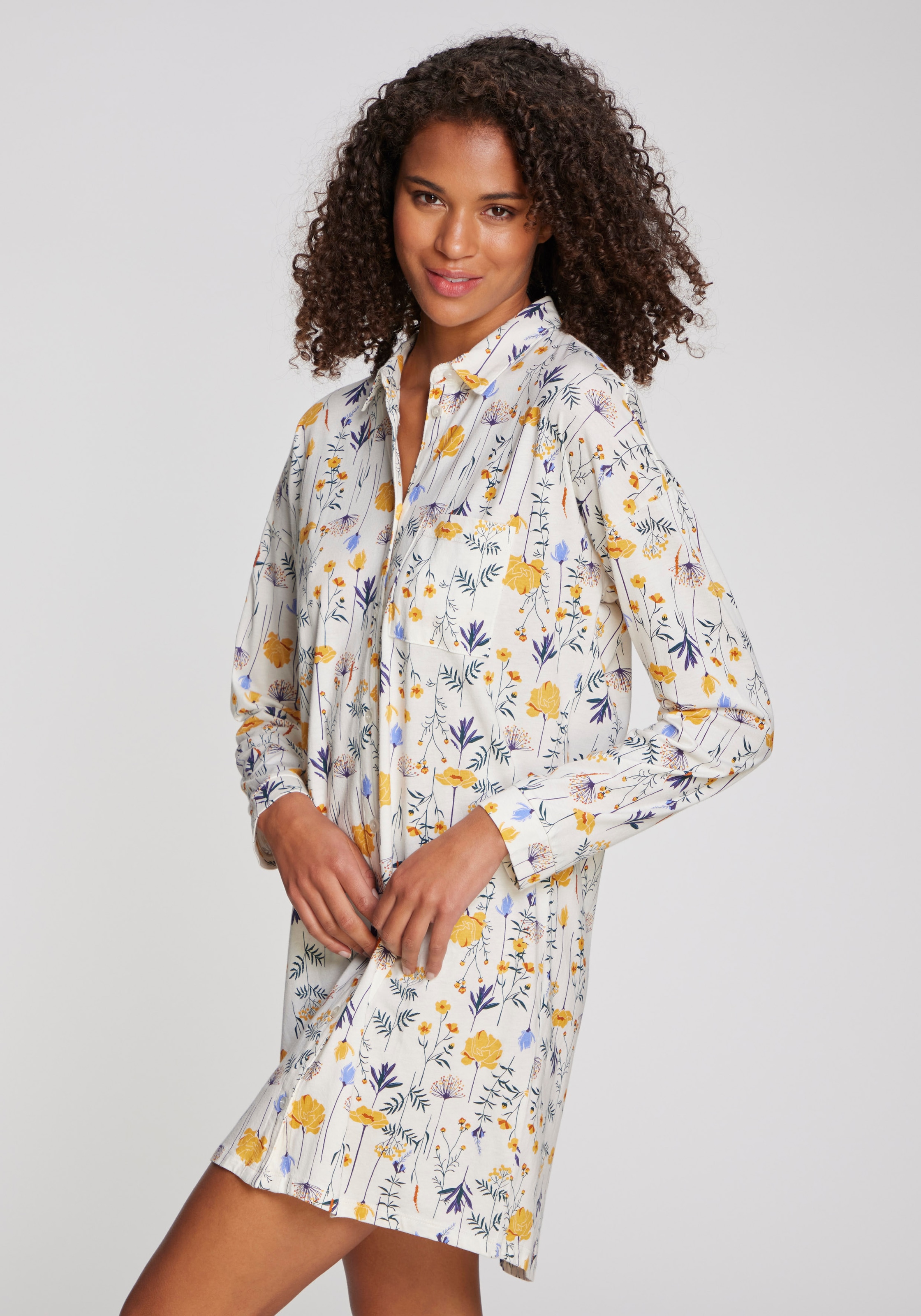 Vivance Dreams Nachthemd 1-teilig,  Brusttasche Mit schönem Muster