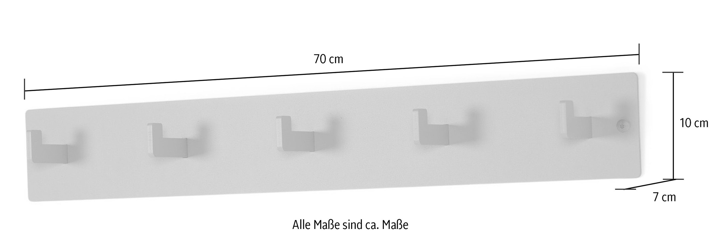 Spinder Design Garderobenhaken, Metall, Zeitloses Design, 5 Haken, Breite 70 cm