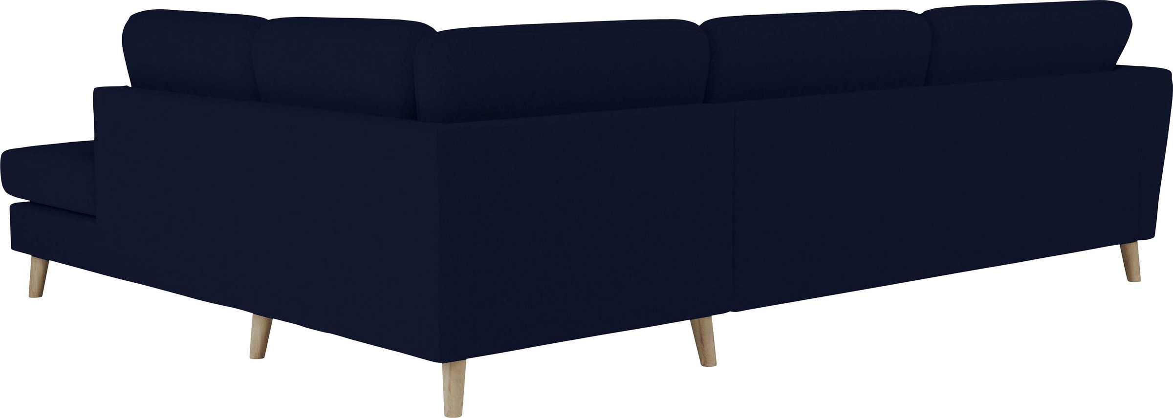 Home affaire Ecksofa »MARSEILLE 278/202 cm, L-Form, Ottom. rechts/links, verschiedene Bezüge«, Massivholzbeine Eiche, Landhausstil, Wellenunterfederung