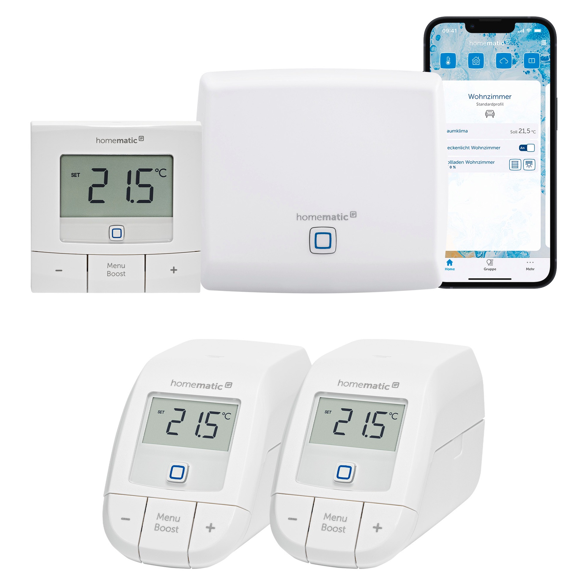 Heizkörperthermostat »Access Point + 2x Heizkörperthermostat basic + Wandthermostat...