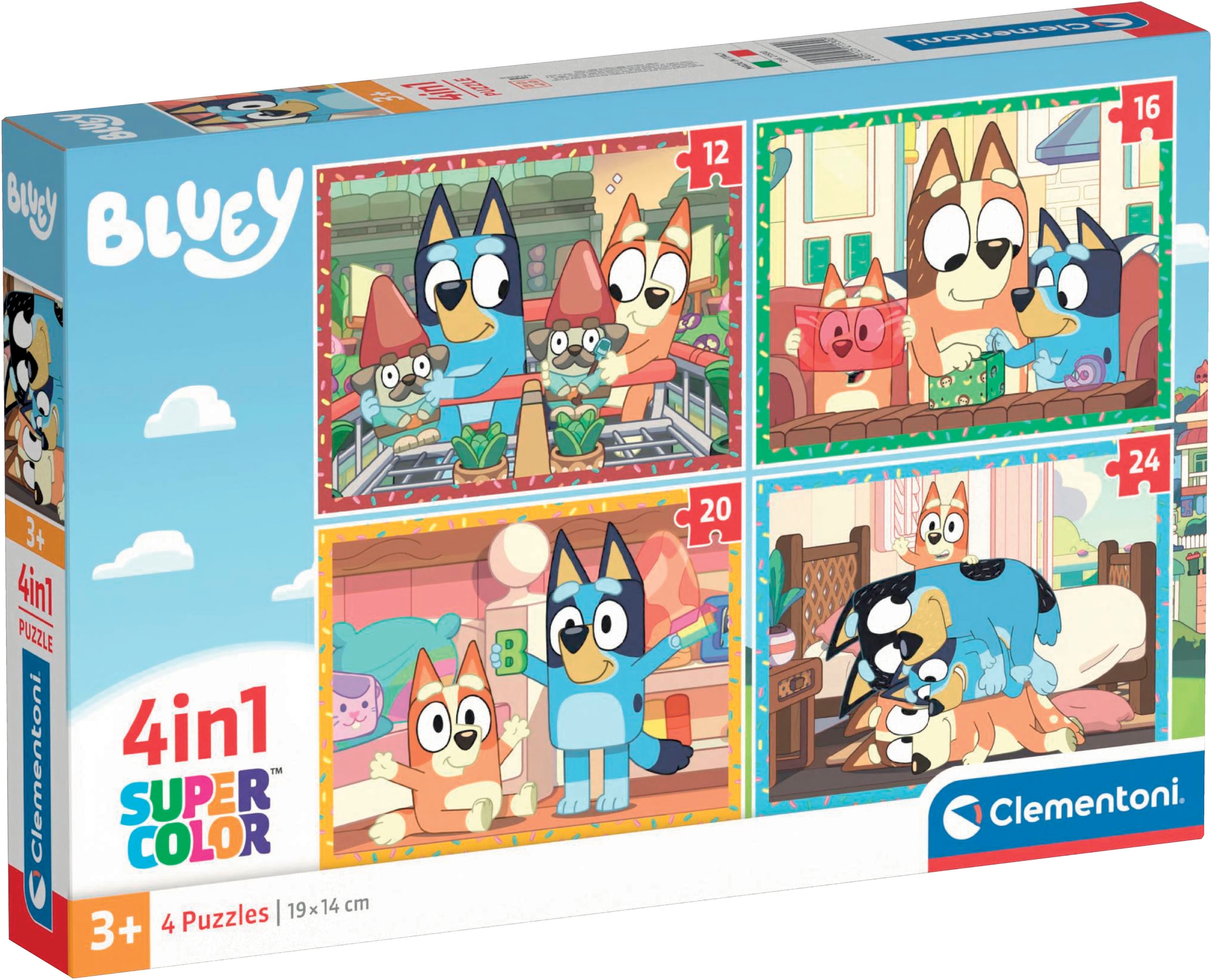 Puzzle »Bluey, 4in1 Supercolor«, Made in Europe; FSC® - schützt Wald - weltweit