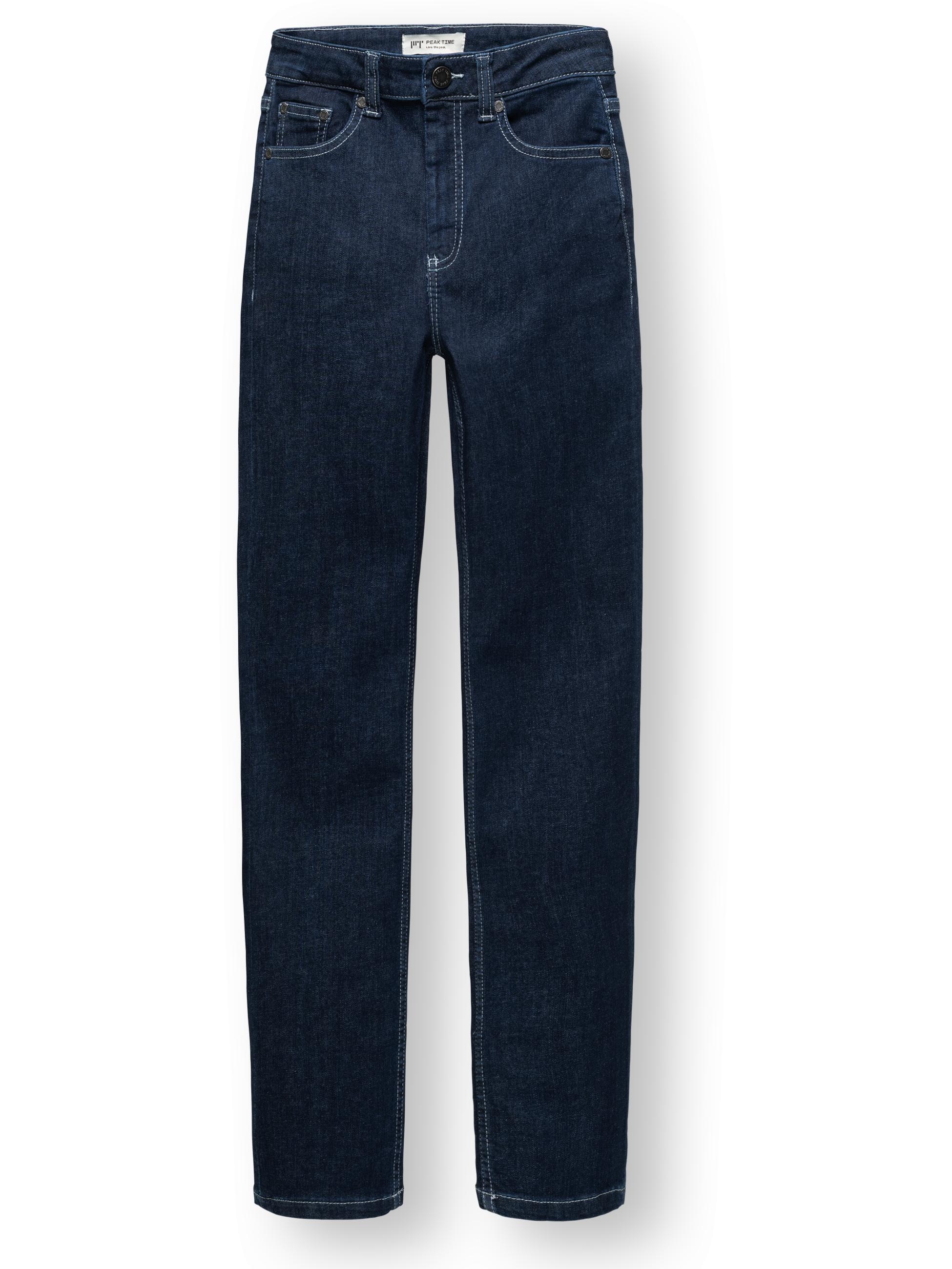 PEAK TIME Straight-Jeans »Straight-Jeans Galaxa« Gerade Damen Jeans mit Logoprägung