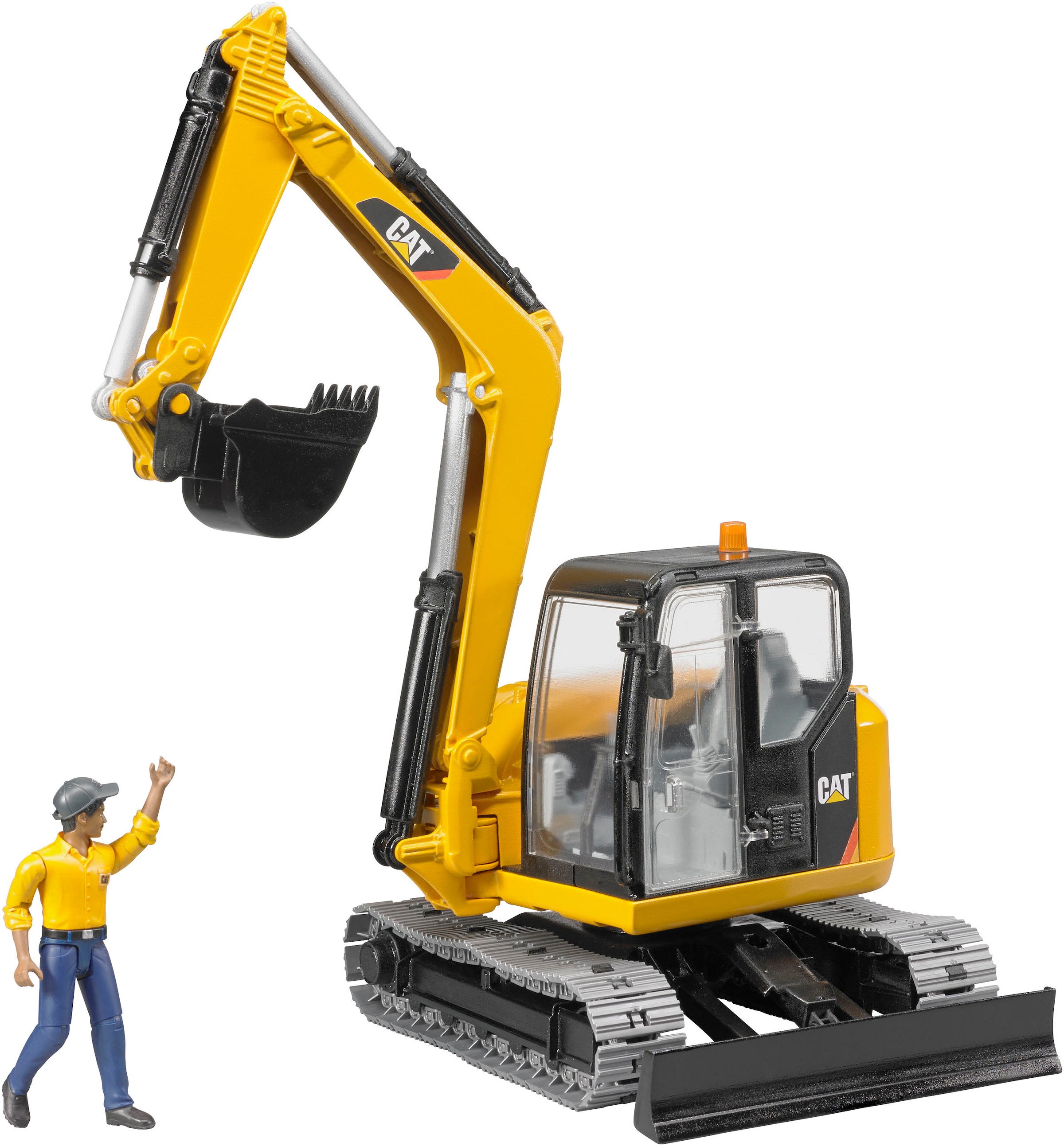 Bruder® Spielzeug-Bagger »Cat Minibagger 35 cm mit Bauarbeiter (02466)« Made in Europe